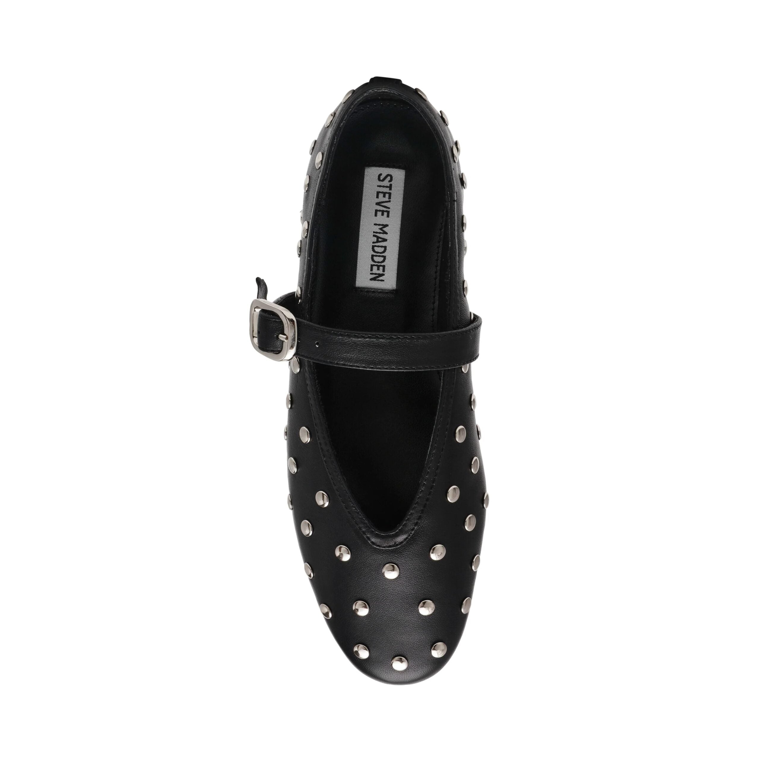STEVE MADDEN Archer ballerina nera in pelle con borchie