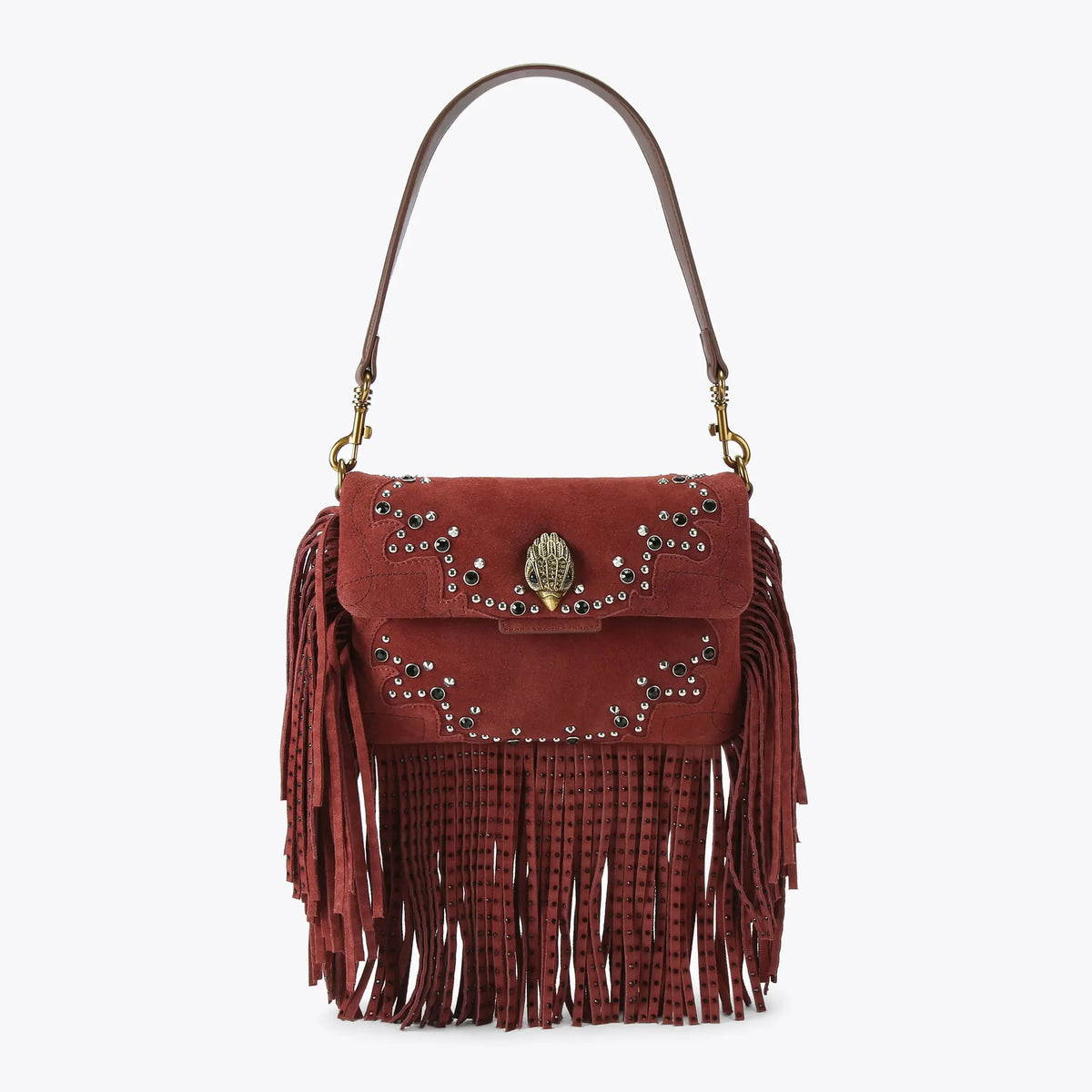 KURT GEIGER Oxford Fringe Sholuder Bag Wine