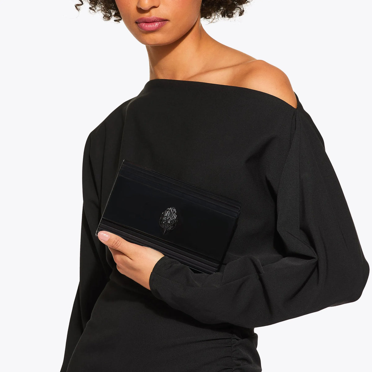 KURT GEIGER Drench Party Eagle Clutch Bag Black