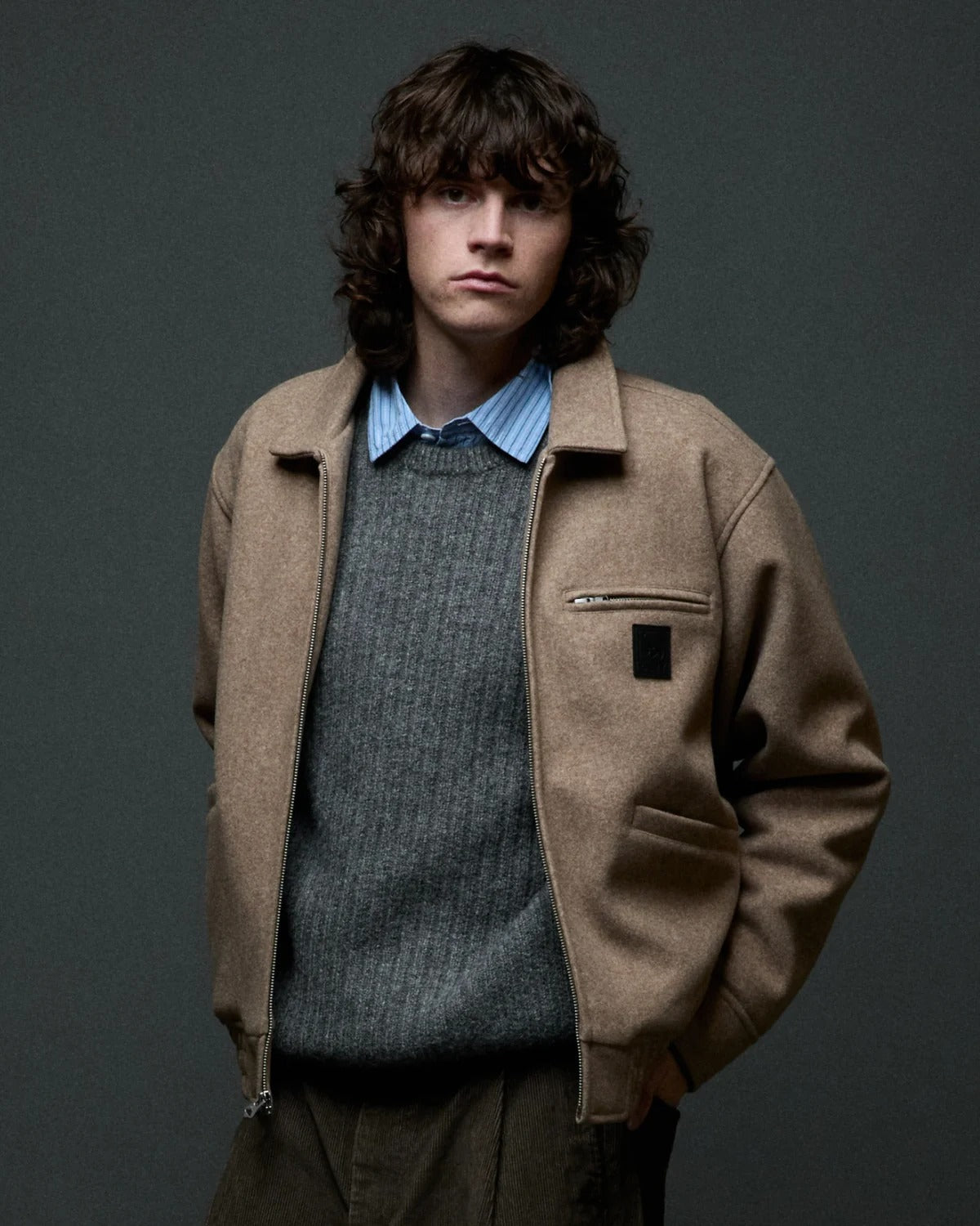 OBEY LEDGER BLOUSON JACKET Latte