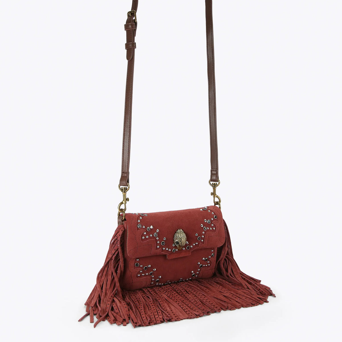 KURT GEIGER Oxford Fringe Sholuder Bag Wine