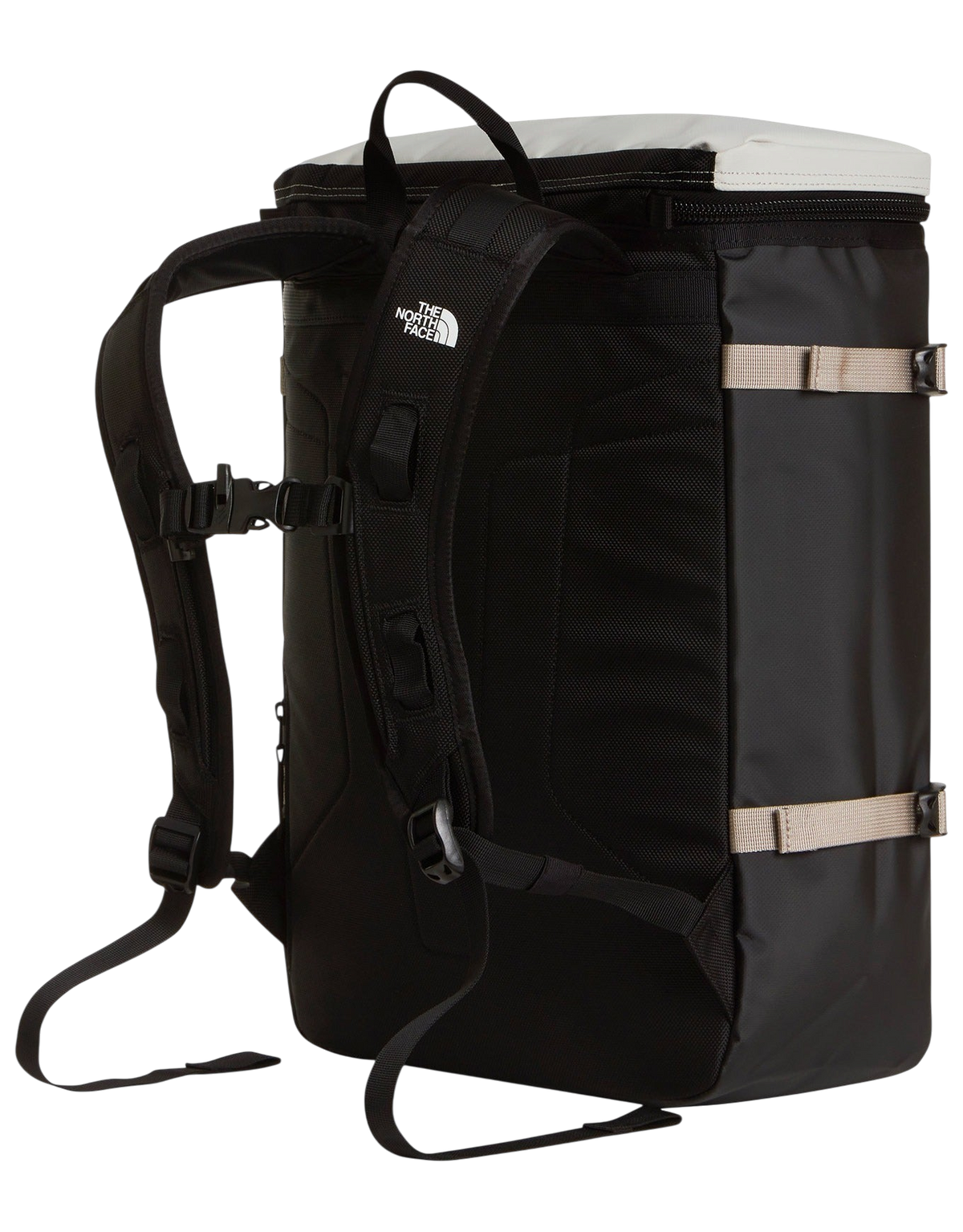 Zaino Blaze Shop The North Face Base Camp Fuse Box nero e bianco con spallacci imbottiti e design squadrato urbano