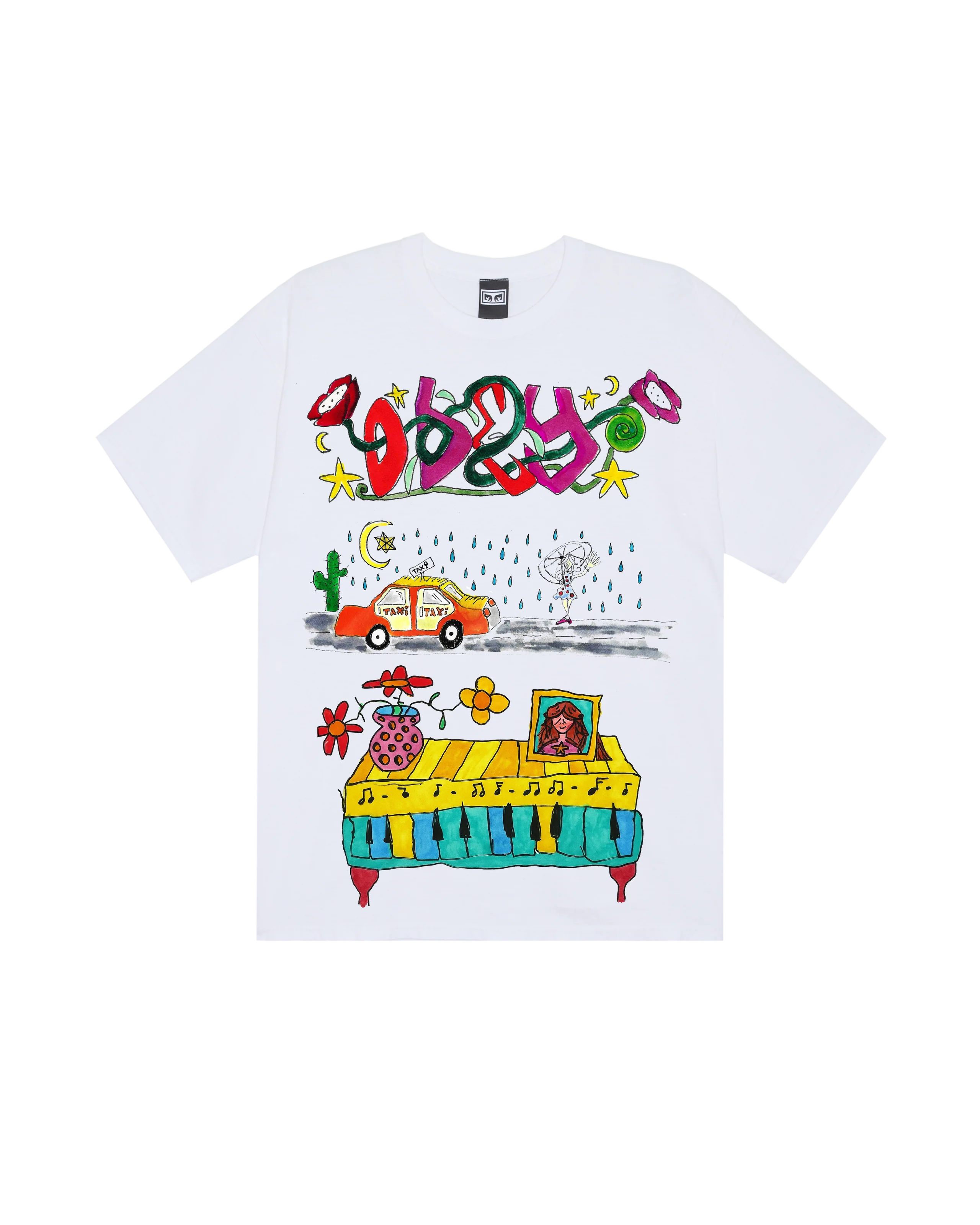 OBEY TAXI OVERSIZED T-SHIRT White