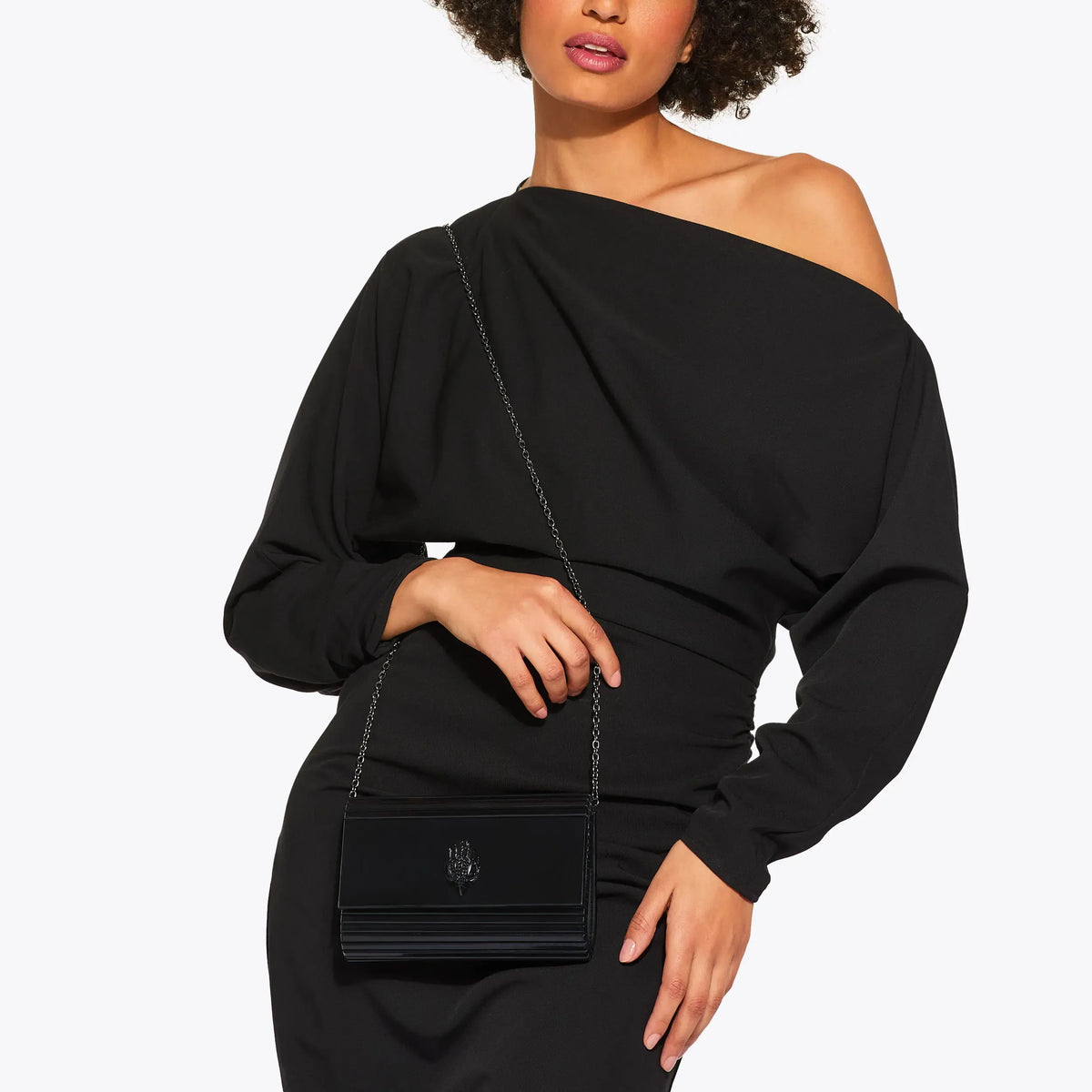 KURT GEIGER Drench Party Eagle Clutch Bag Black