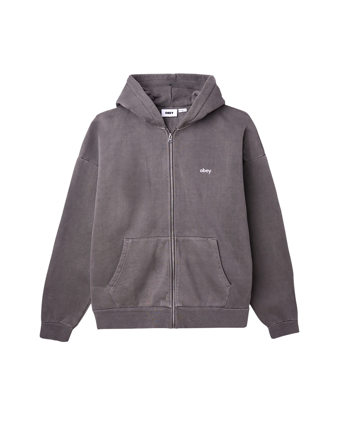 OBEY LOWERCASE PIGMENT ZIP HOOD Pigment Digital Black