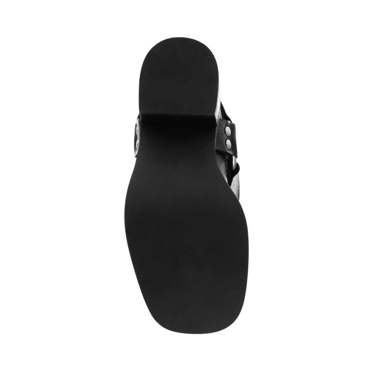 Suola nera dello stivale biker Blaze Shop Eastern con tacco da 4 cm e dettagli in metallo