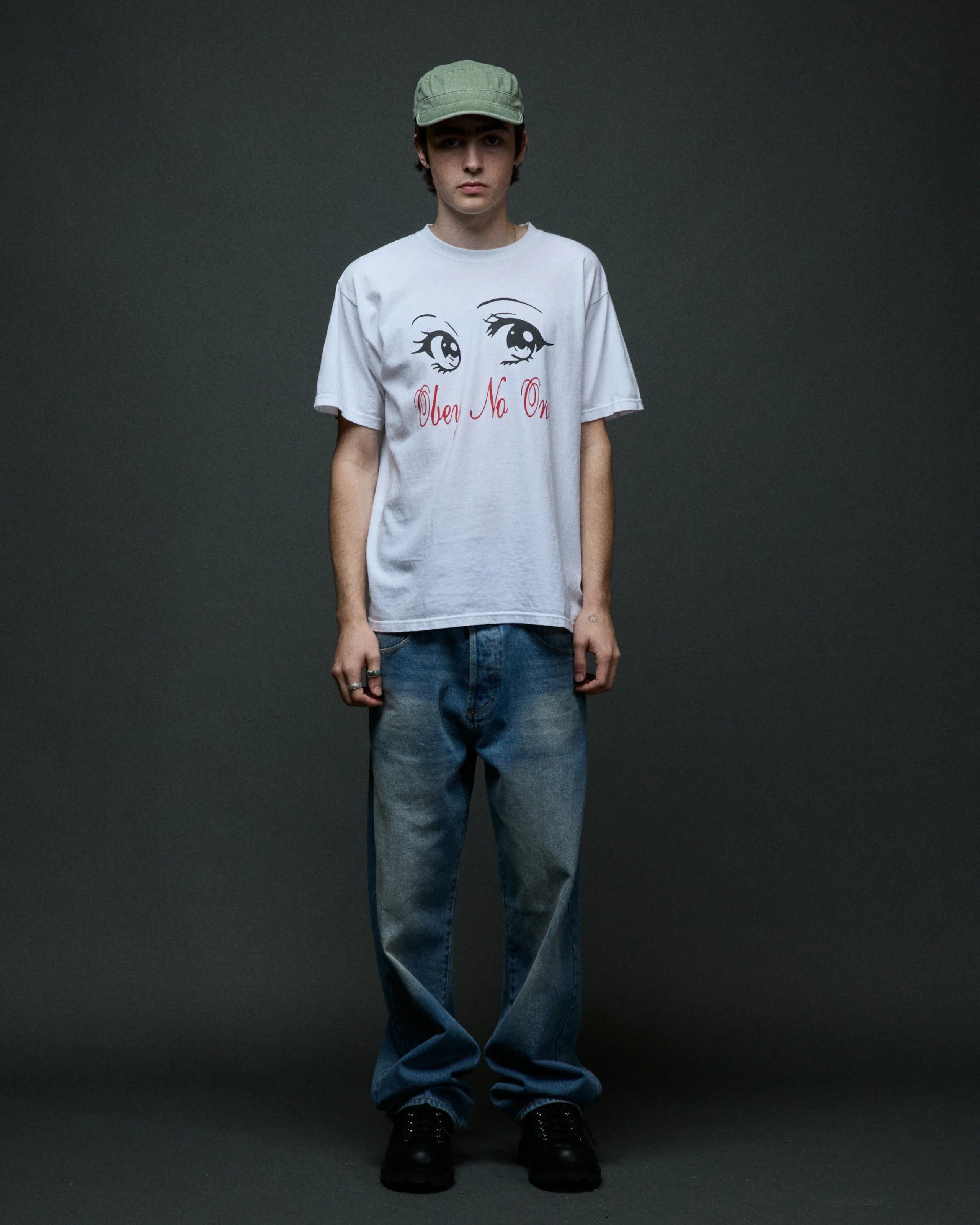 OBEY NO ONE EYES OVERSIZED T-SHIRT White