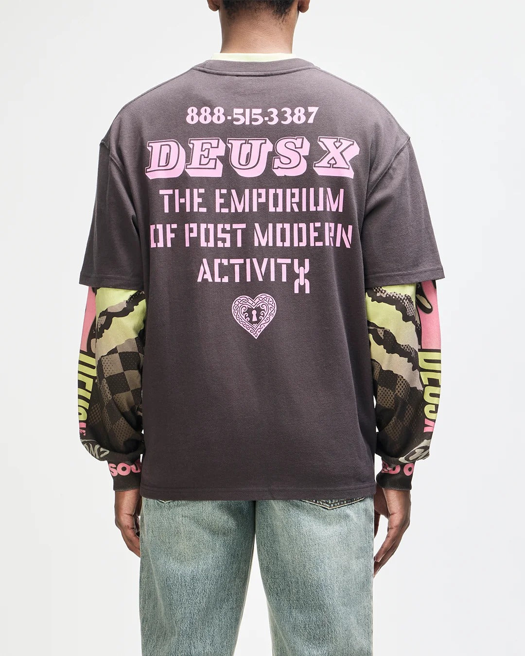 DEUS EX MACHINA Upstairs Os Tee Anthracite Grey