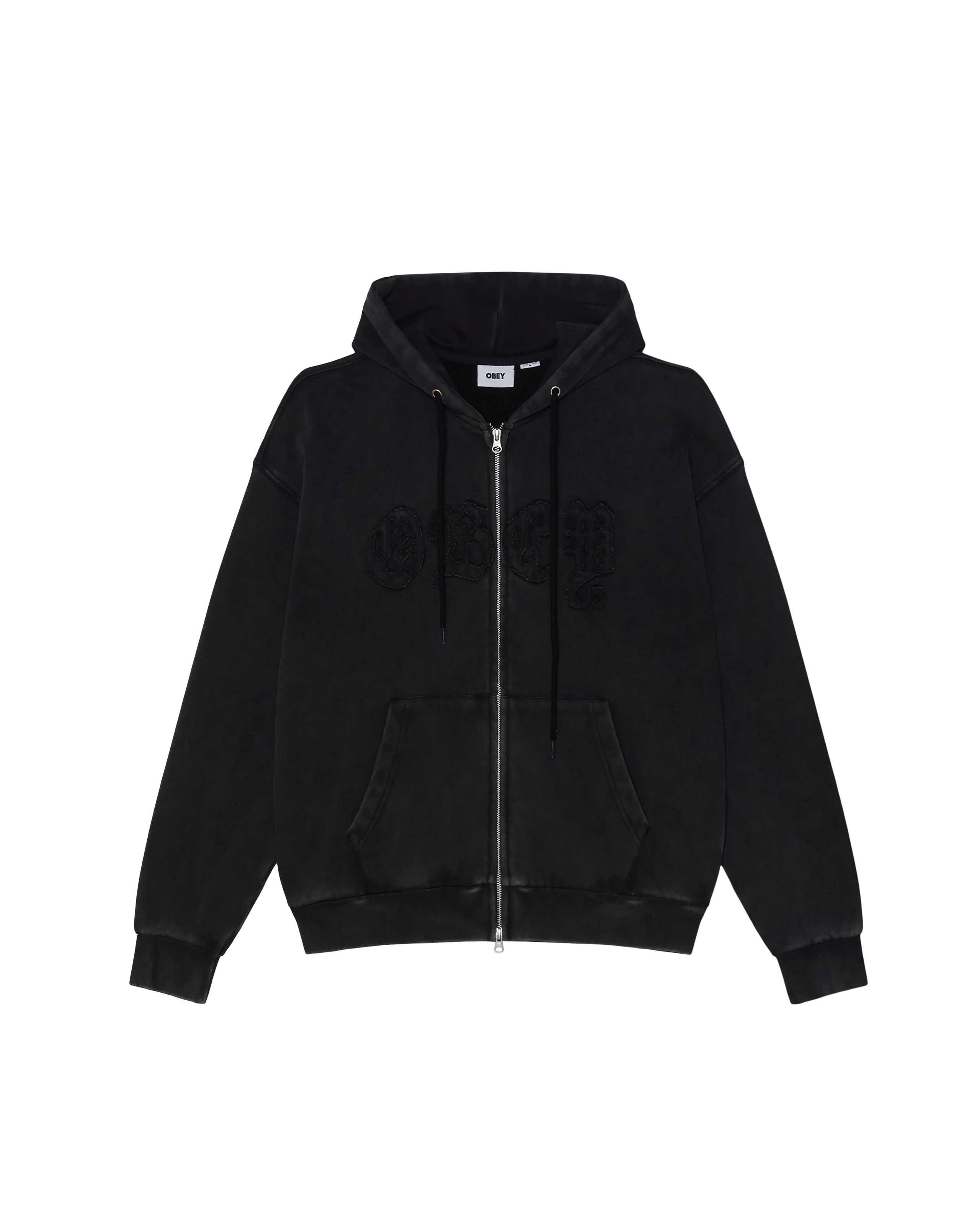 OBEY GOTHIC ZIP HOOD Dusty Black Limo