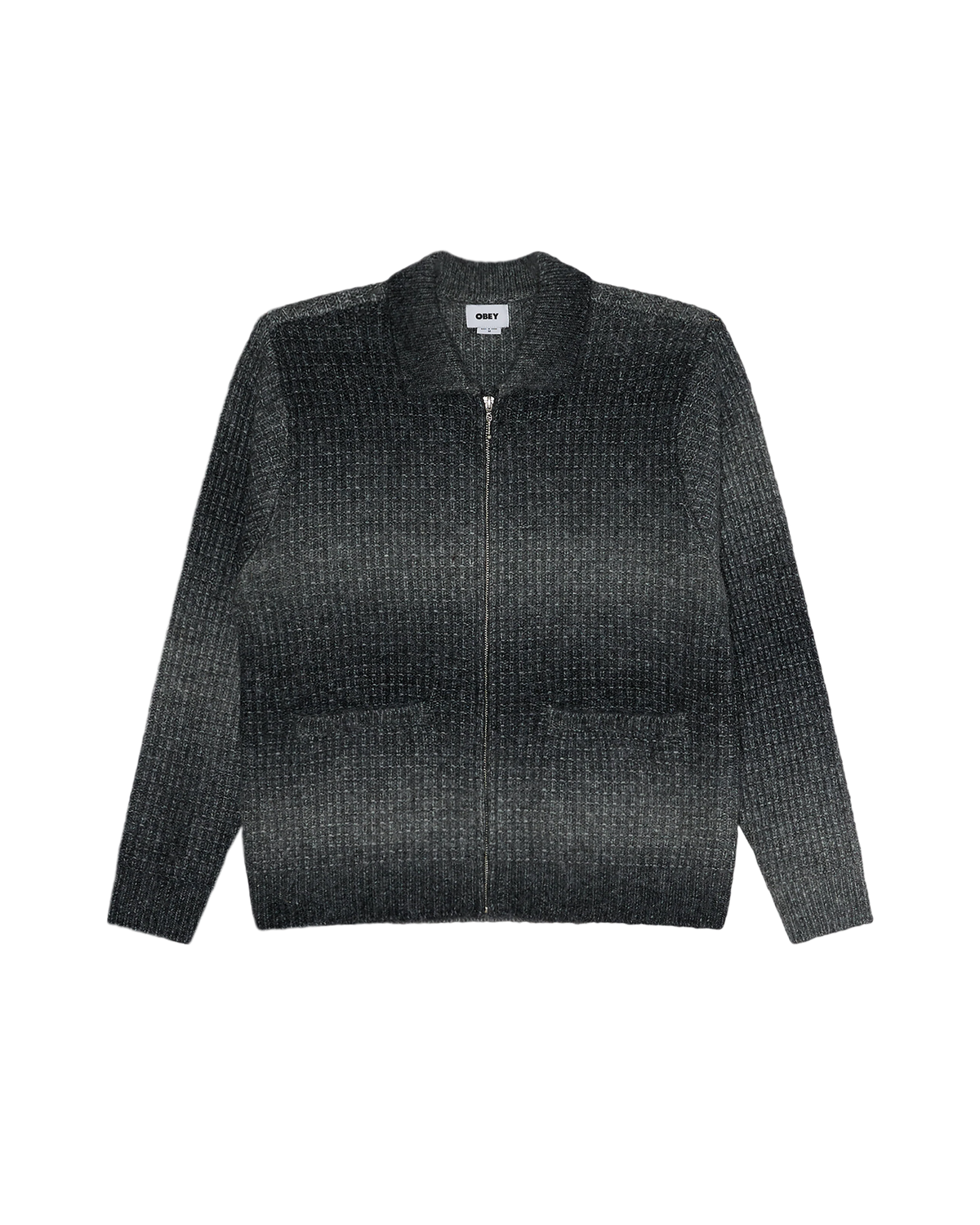 OBEY ANTON GRADIENT CARDIGAN Charcoal Multi
