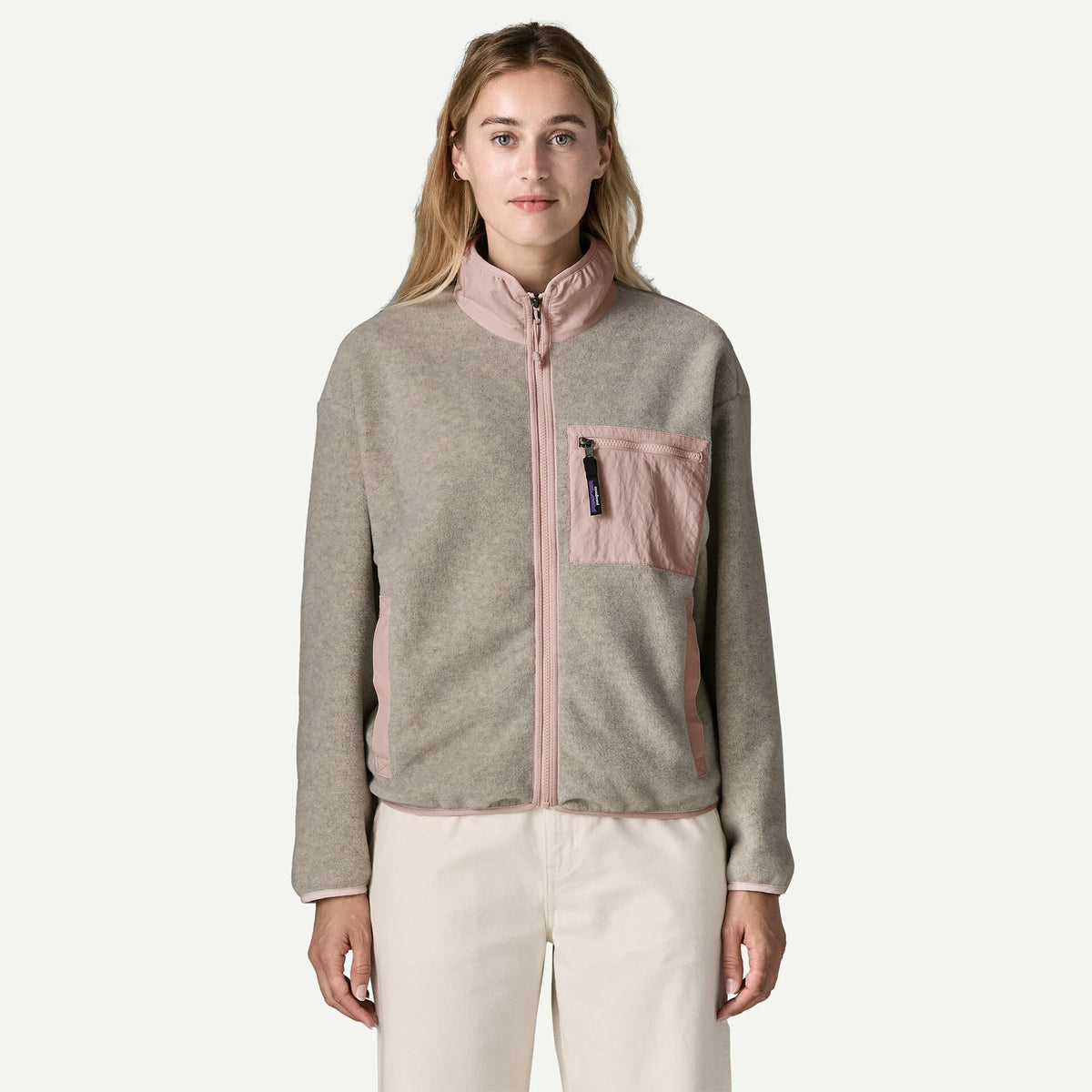 PATAGONIA Women's Synchilla® Fleece Jacket Oatmeal Heather w/Pink Frost