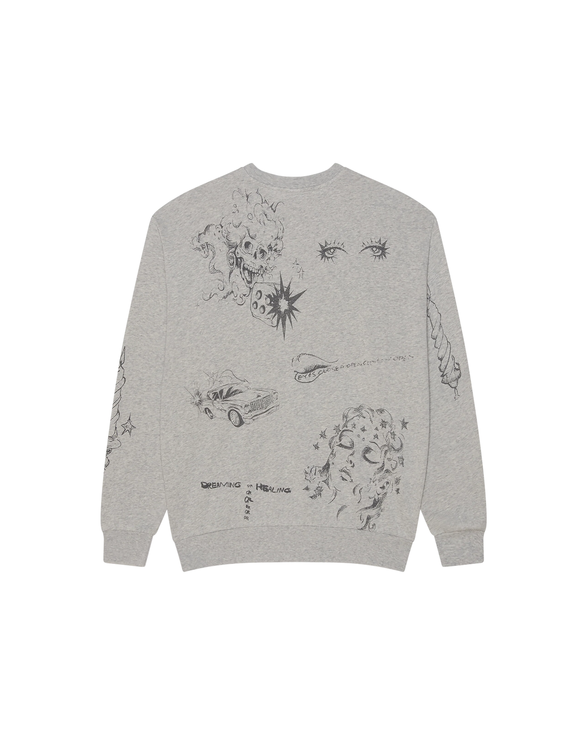 OBEY DREAMS CREWNECK Dusty Ash Grey
