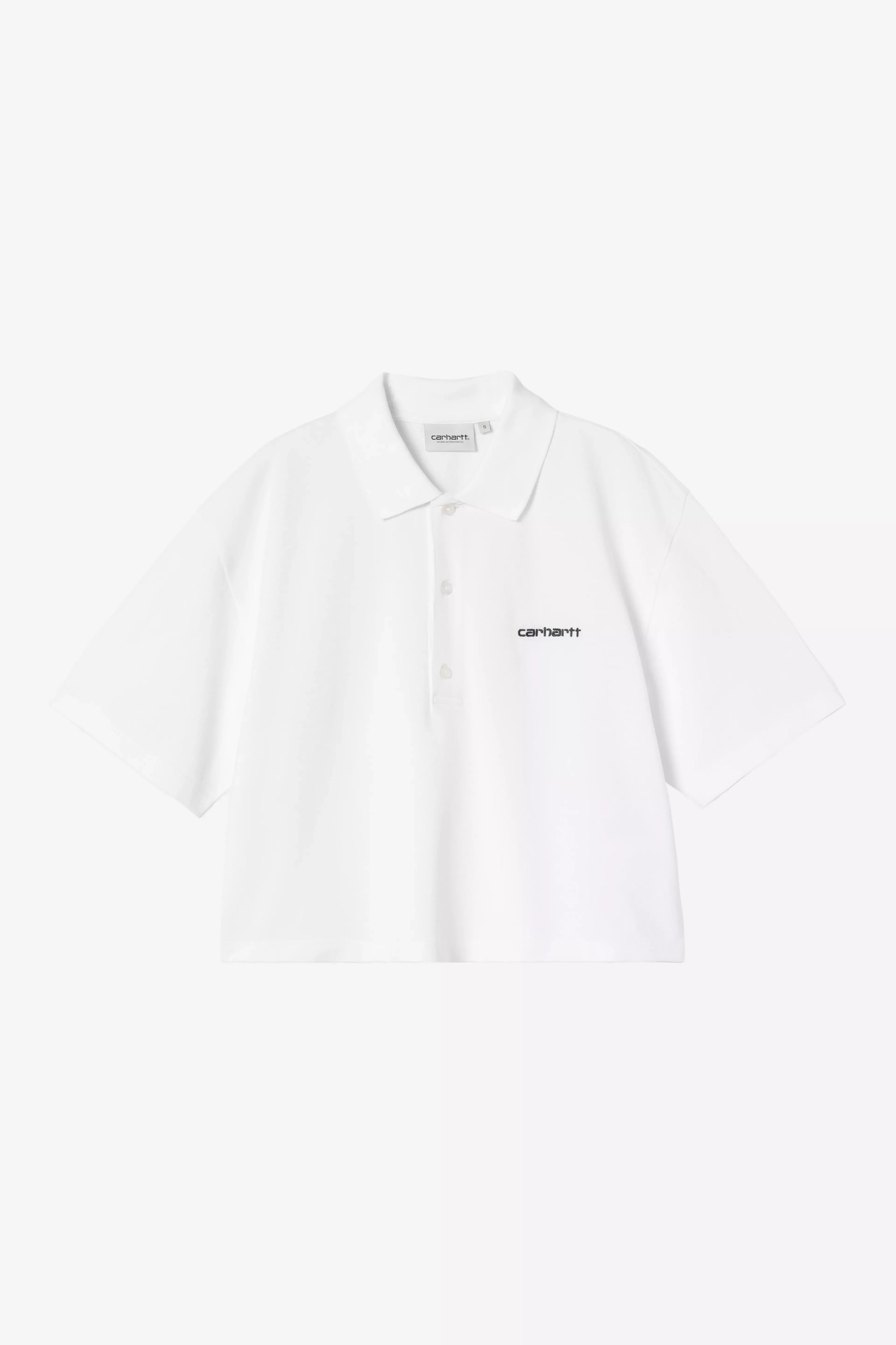 CARHARTT WIP W' S/S Carhartt Script Polo T-Shirt White / Black