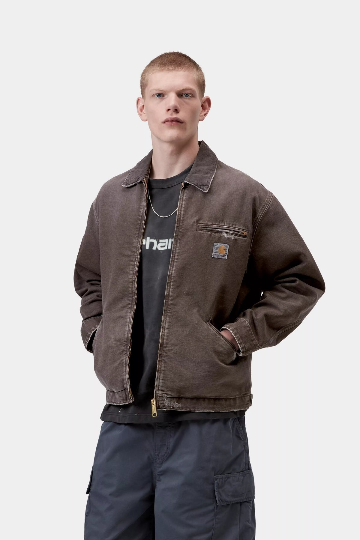 CARHARTT WIP OG Detroit Jacket Tobacco / Tobacco, Destroy wash