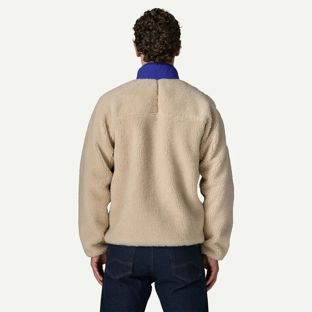 PATAGONIA Men's Classic Retro-X® Fleece Jacket Dark Natural w/Cobalt Blue