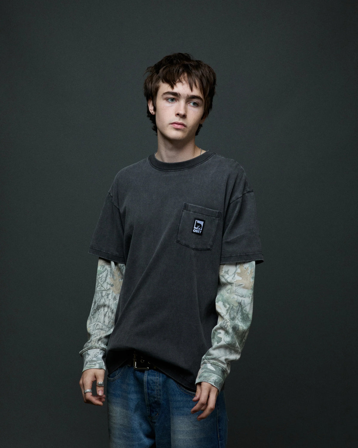 OBEY TPOST 2FER SHIRT Dusty Black Limo Multi