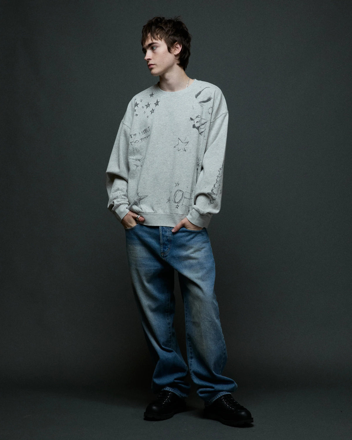 OBEY DREAMS CREWNECK Dusty Ash Grey