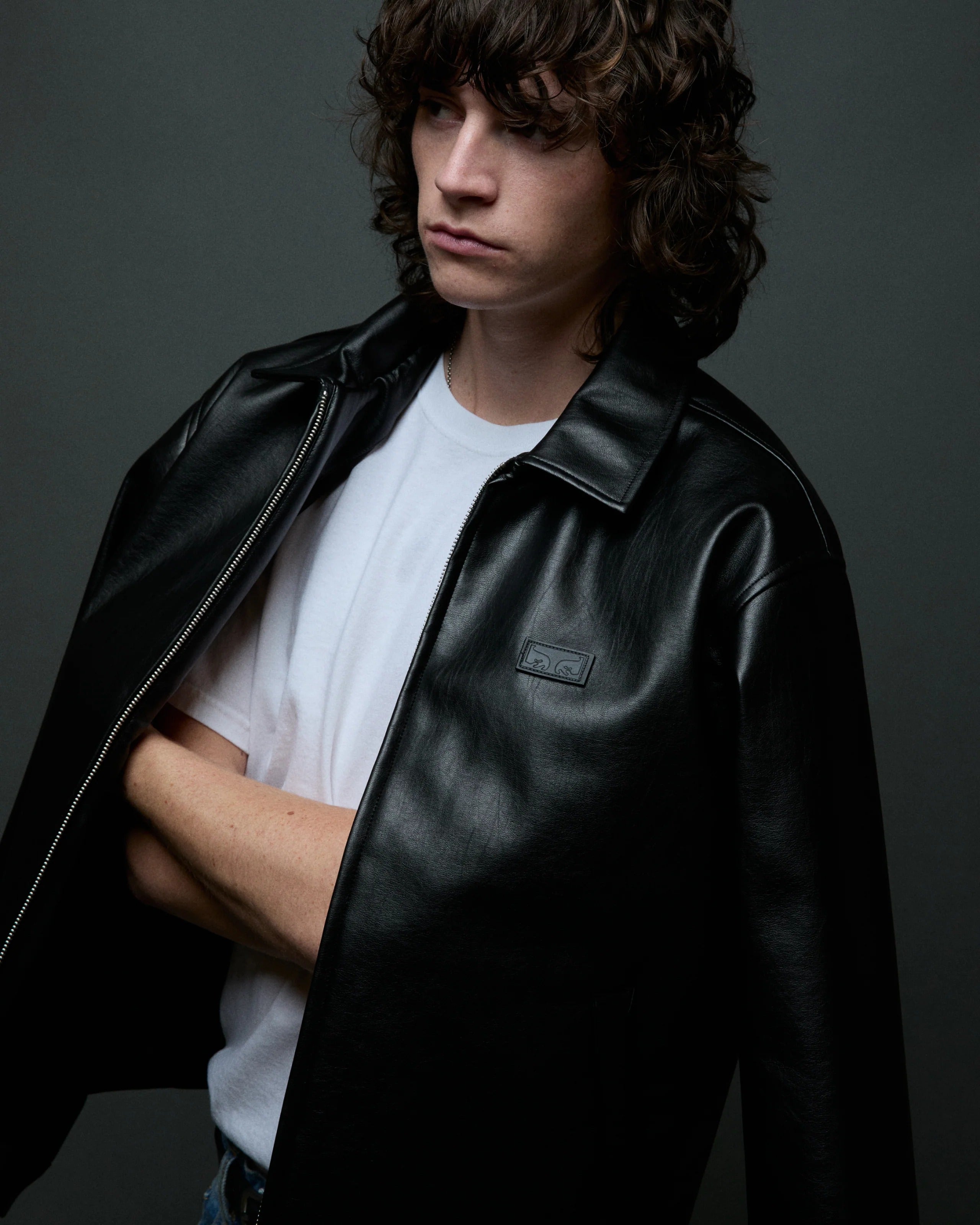 OBEY WORKMAN PU JACKET Black
