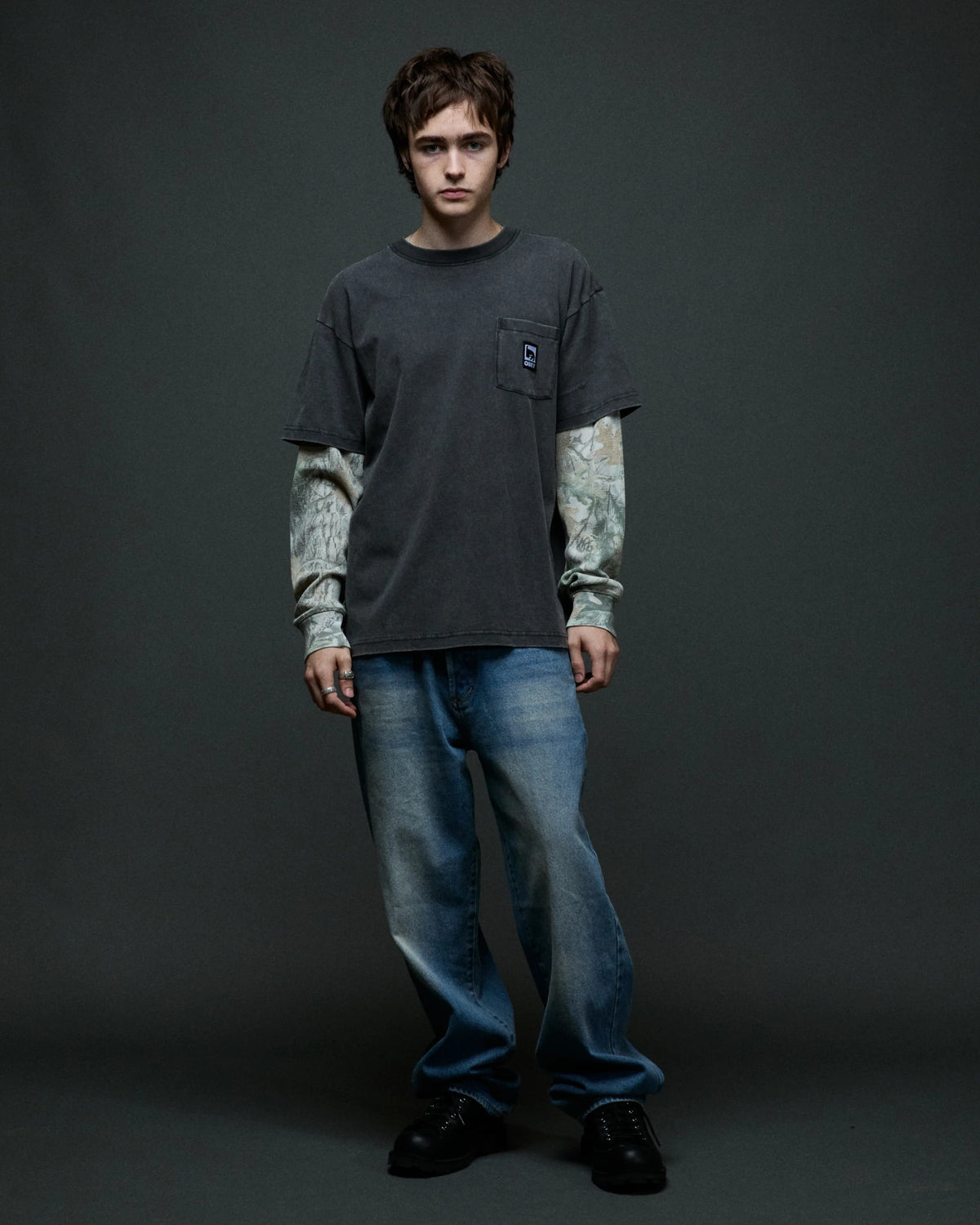 OBEY TPOST 2FER SHIRT Dusty Black Limo Multi