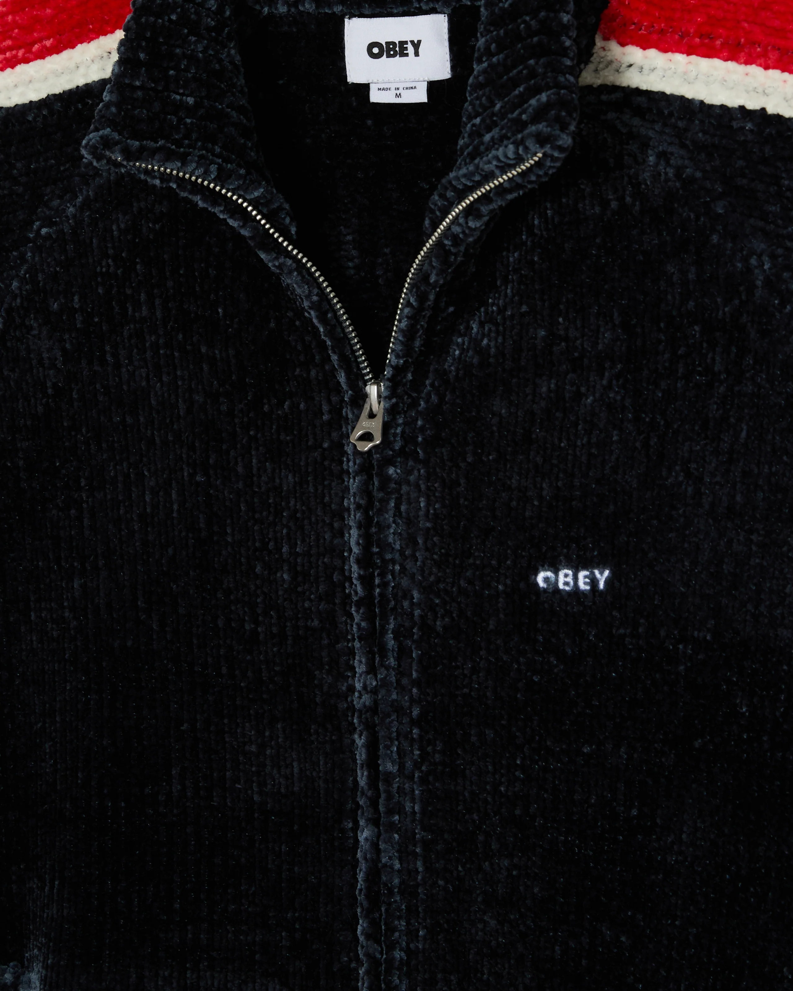 OBEY VAREN ZIP UP SWEATER Navy
