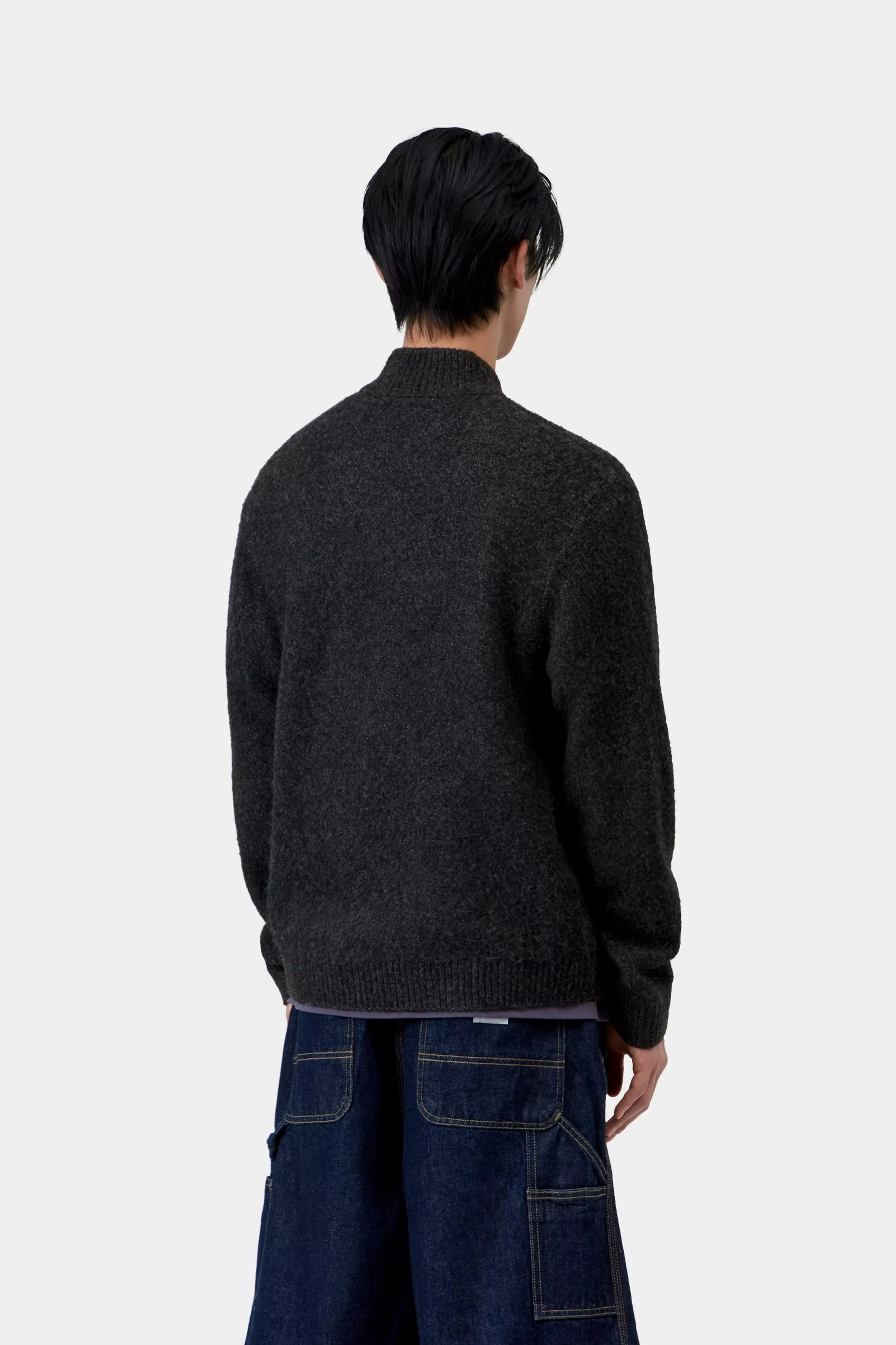 CARHARTT WIP Curtis Sweater Jacket Tangled Black