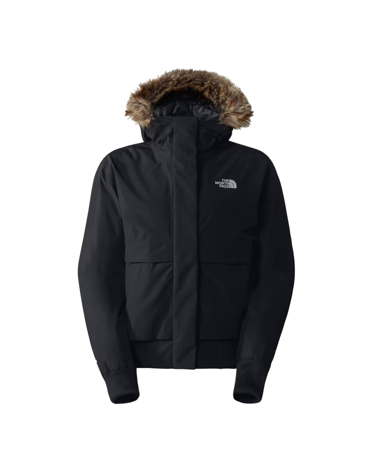 Giacca bomber Blaze Shop The North Face Arctic nera con cappuccio in pelliccia sintetica e imbottitura in piumino