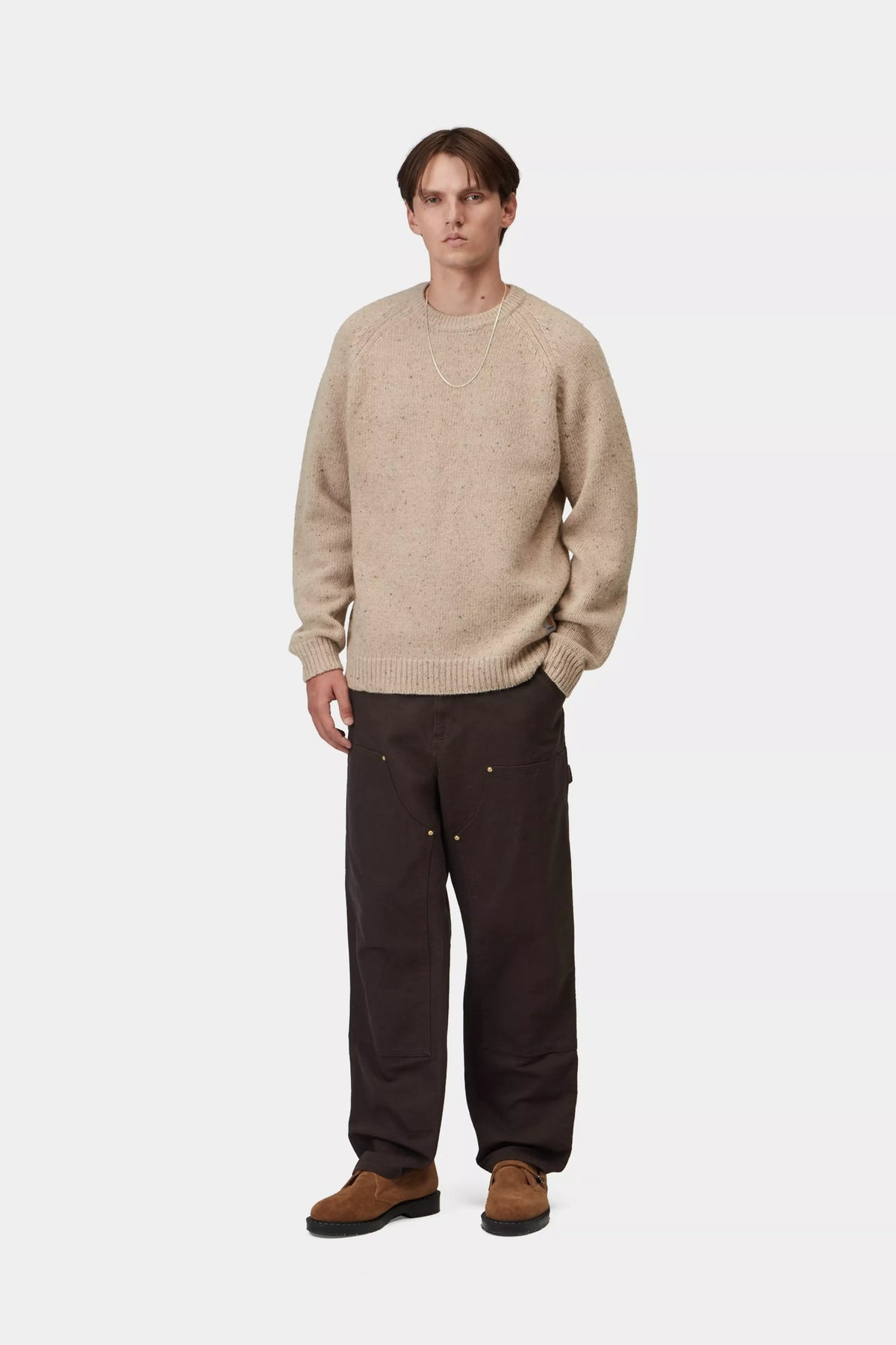 CARHARTT WIP Anglistic Sweater Speckled Fleur de Sel