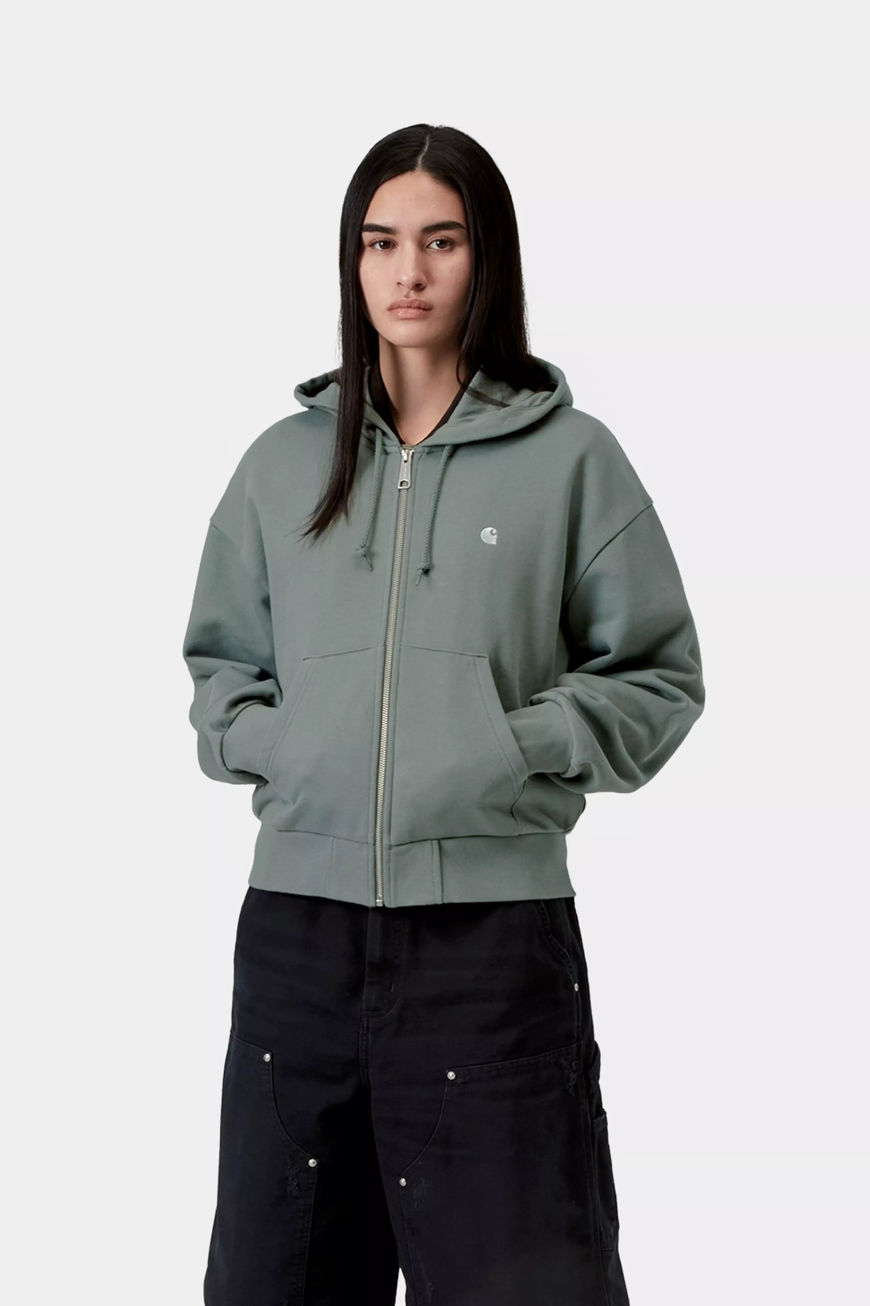 CARHARTT WIP W' Hooded Casey Jacket Velvet Green / Silver