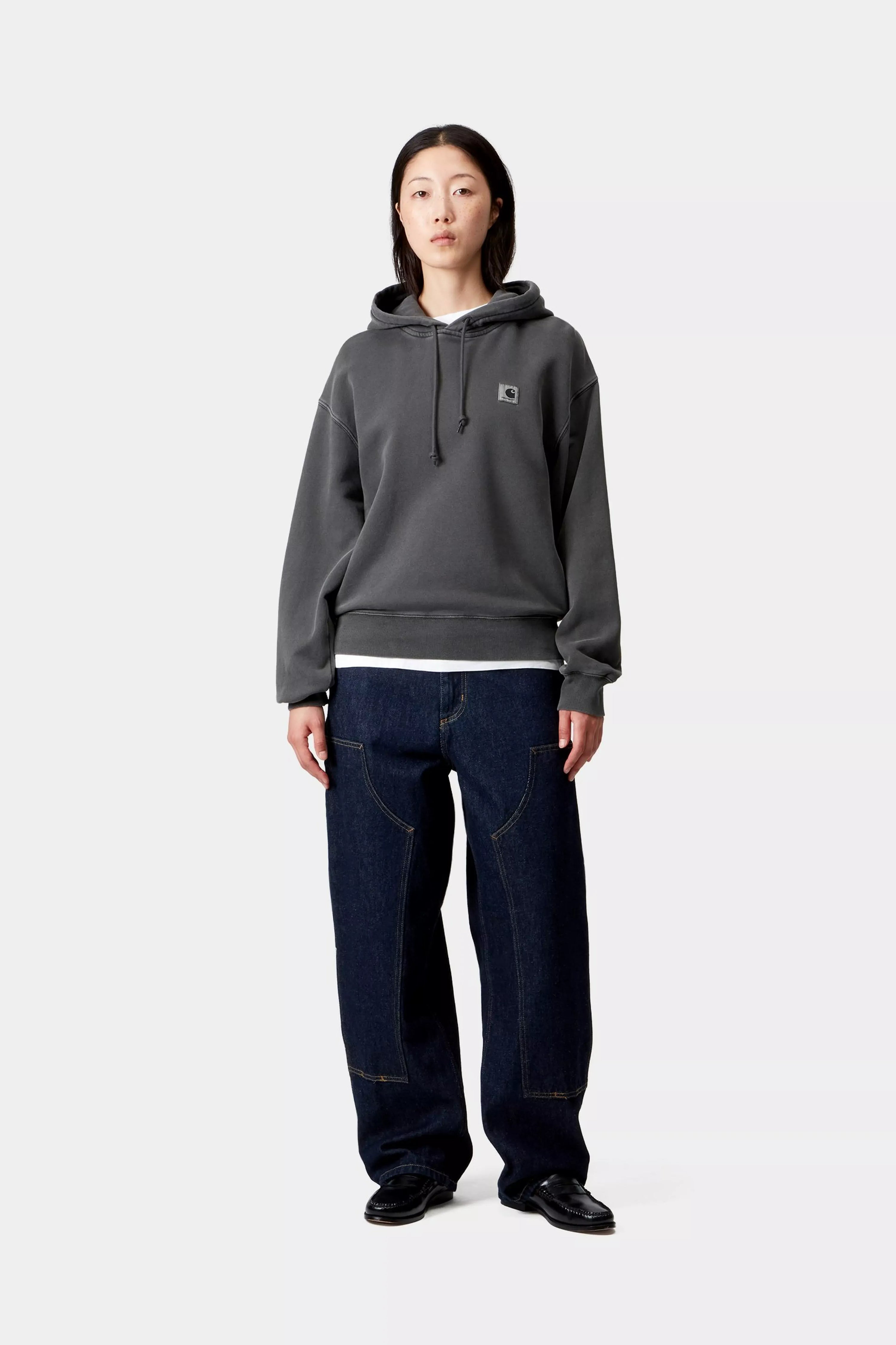 CARHARTT WIP W' Hooded Nelson Sweatshirt Black, Garment dyed