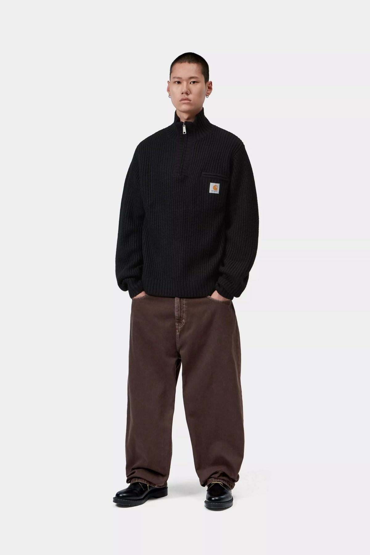 CARHARTT WIP Detroit Half Zip Sweater Black