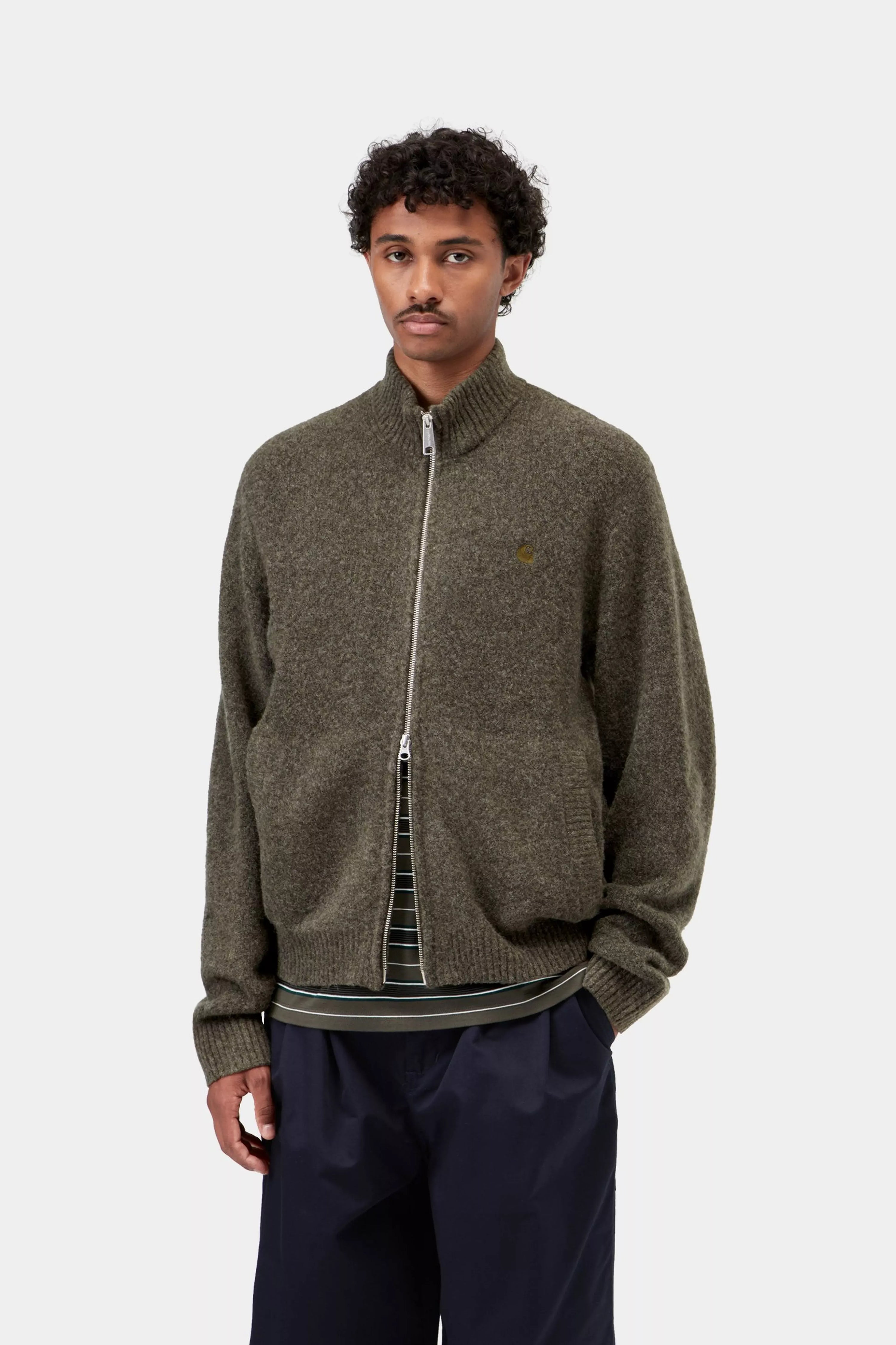 CARHARTT WIP Curtis Sweater Jacket Tangled Shungite