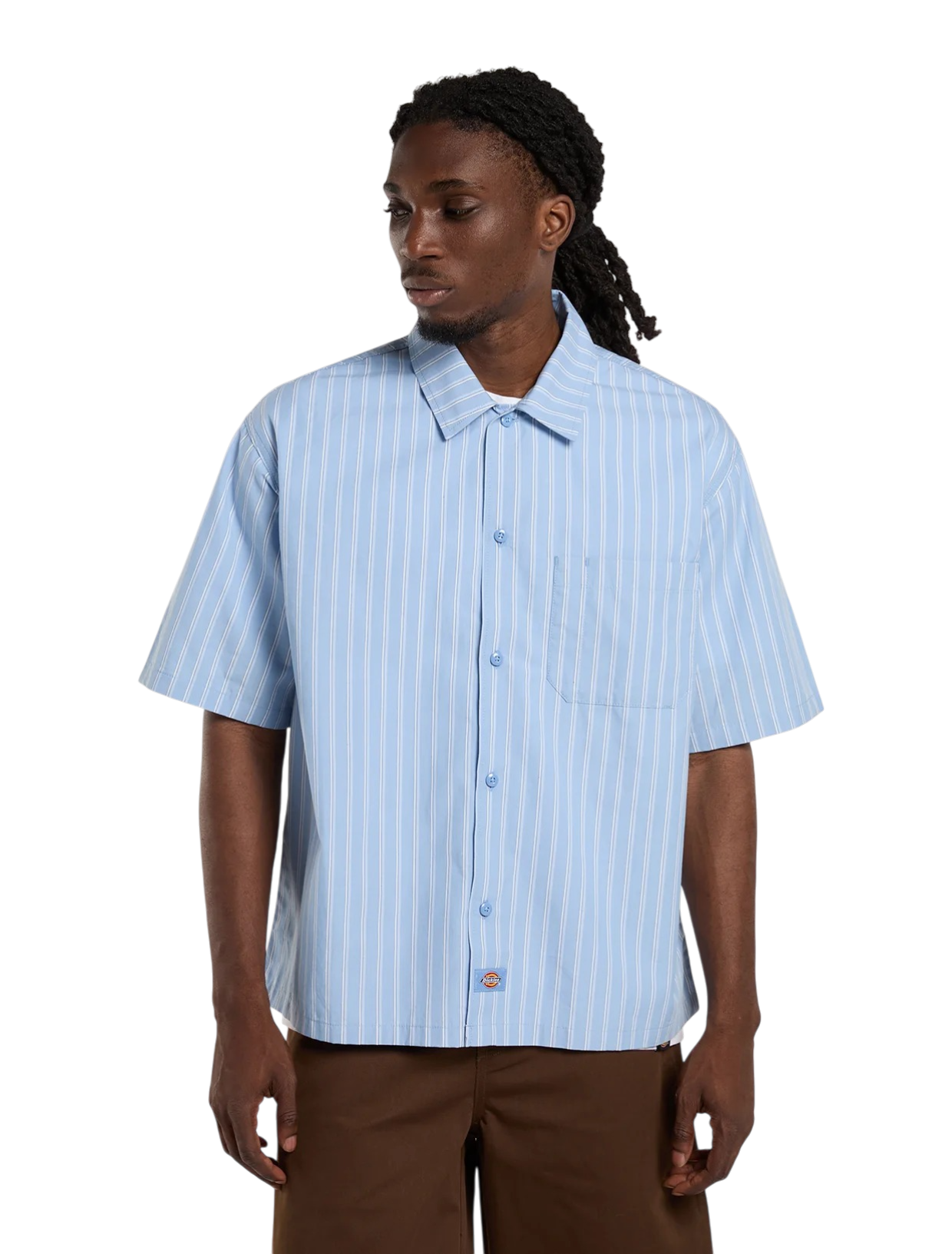 DICKIES Camicia a maniche corte a righe Venedocia Cielo infinito