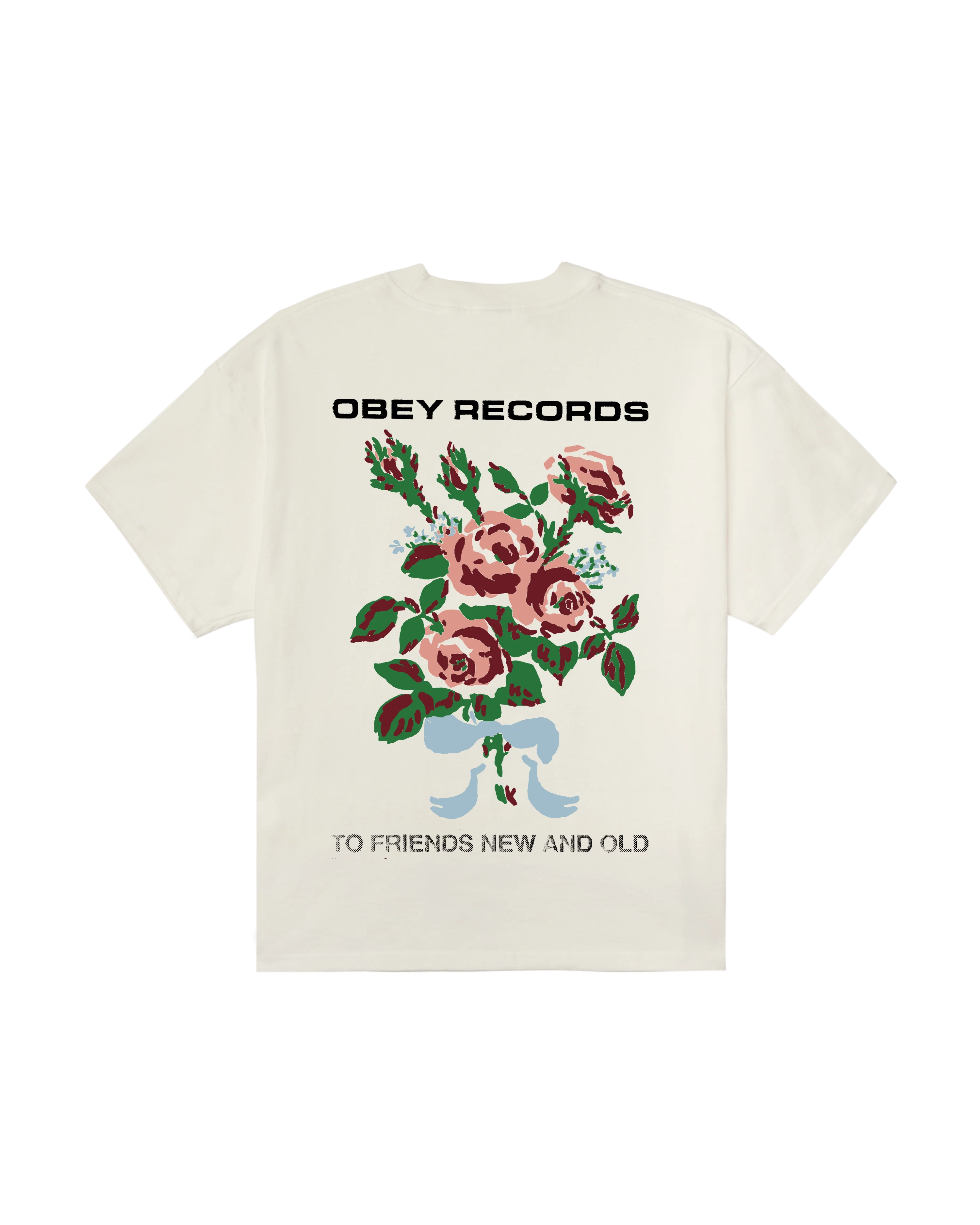 OBEY T-Shirt  To New Friends And Old Vintage White