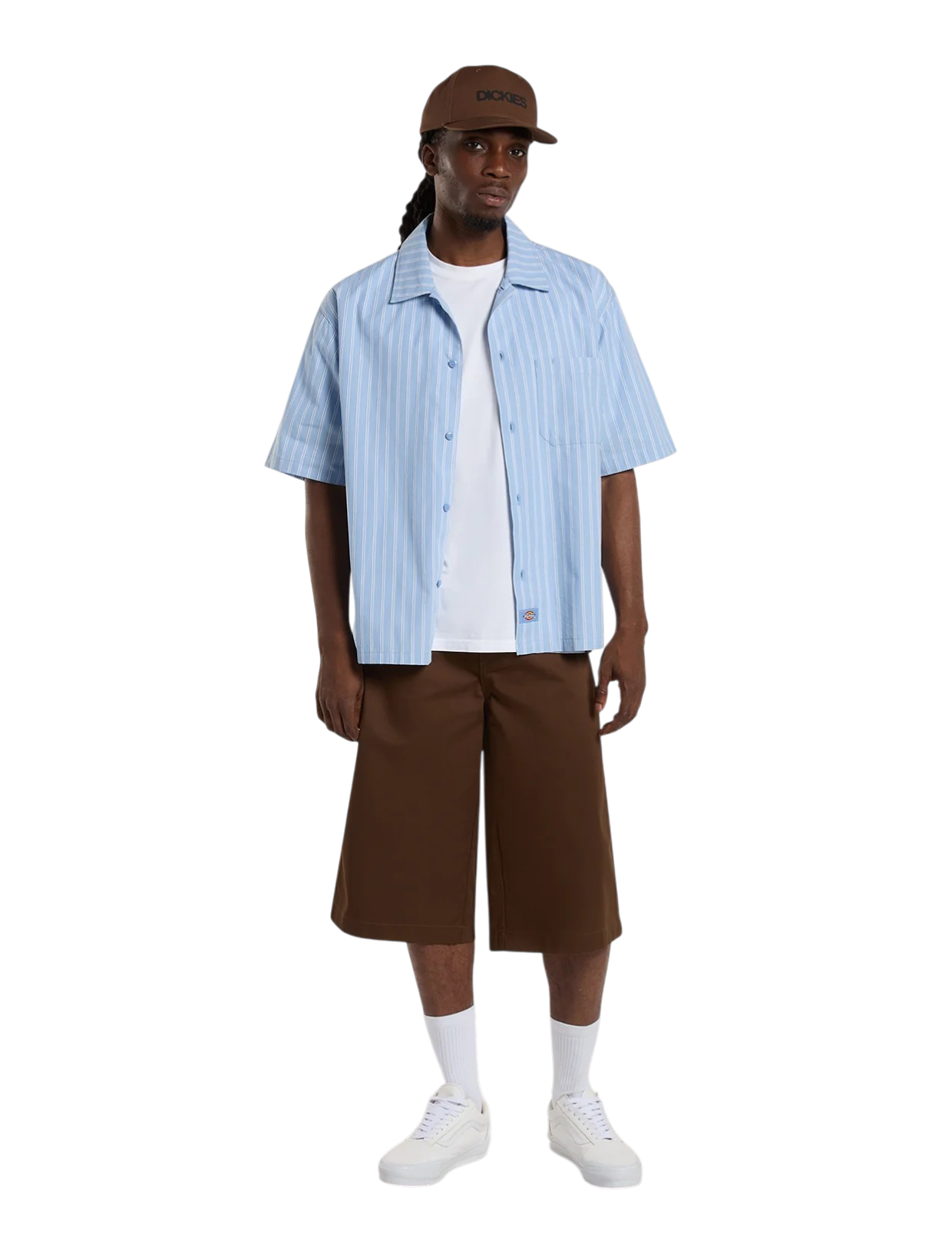 DICKIES Camicia a maniche corte a righe Venedocia Cielo infinito