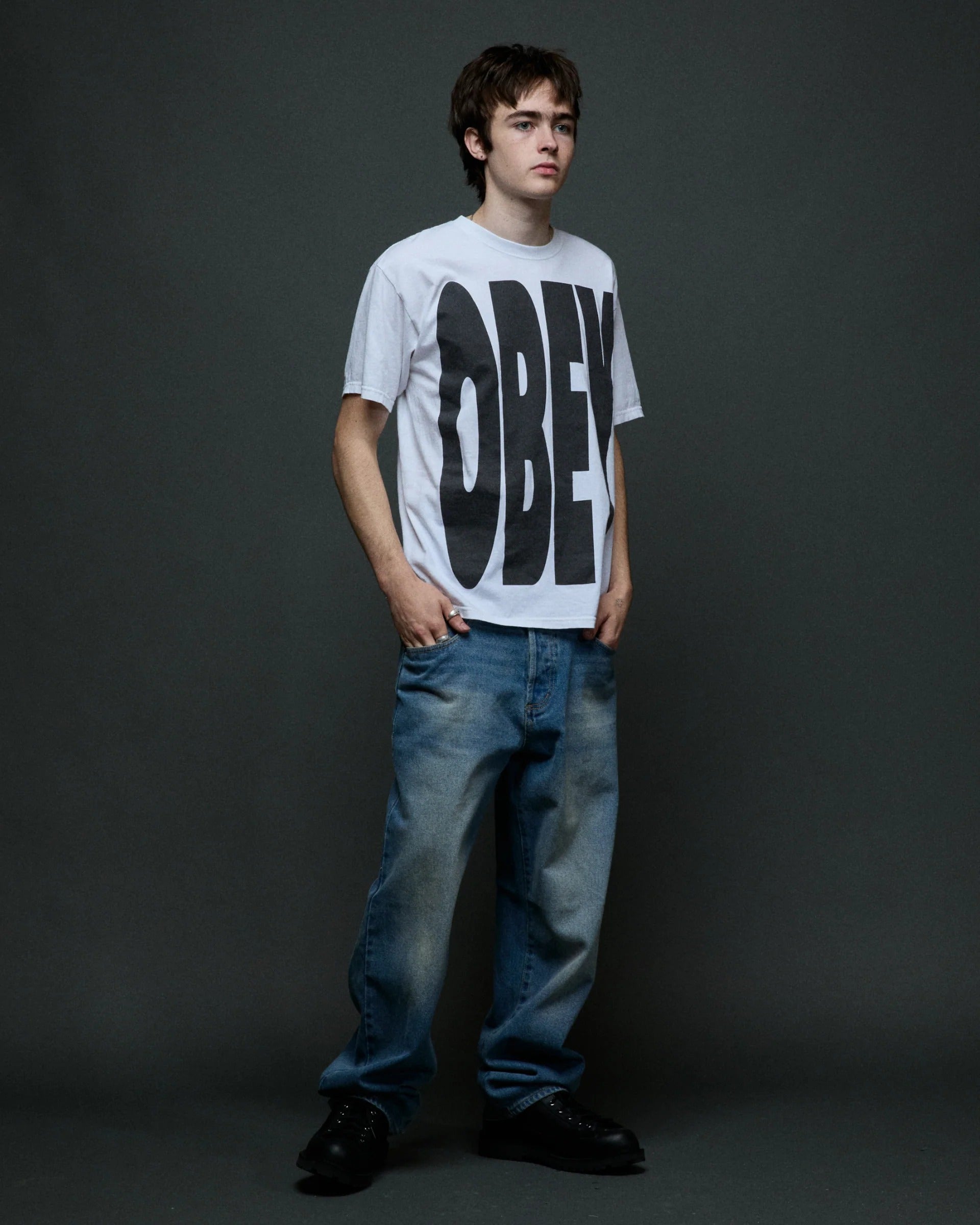 OBEY EXTENDED OVERSIZED T-SHIRT White