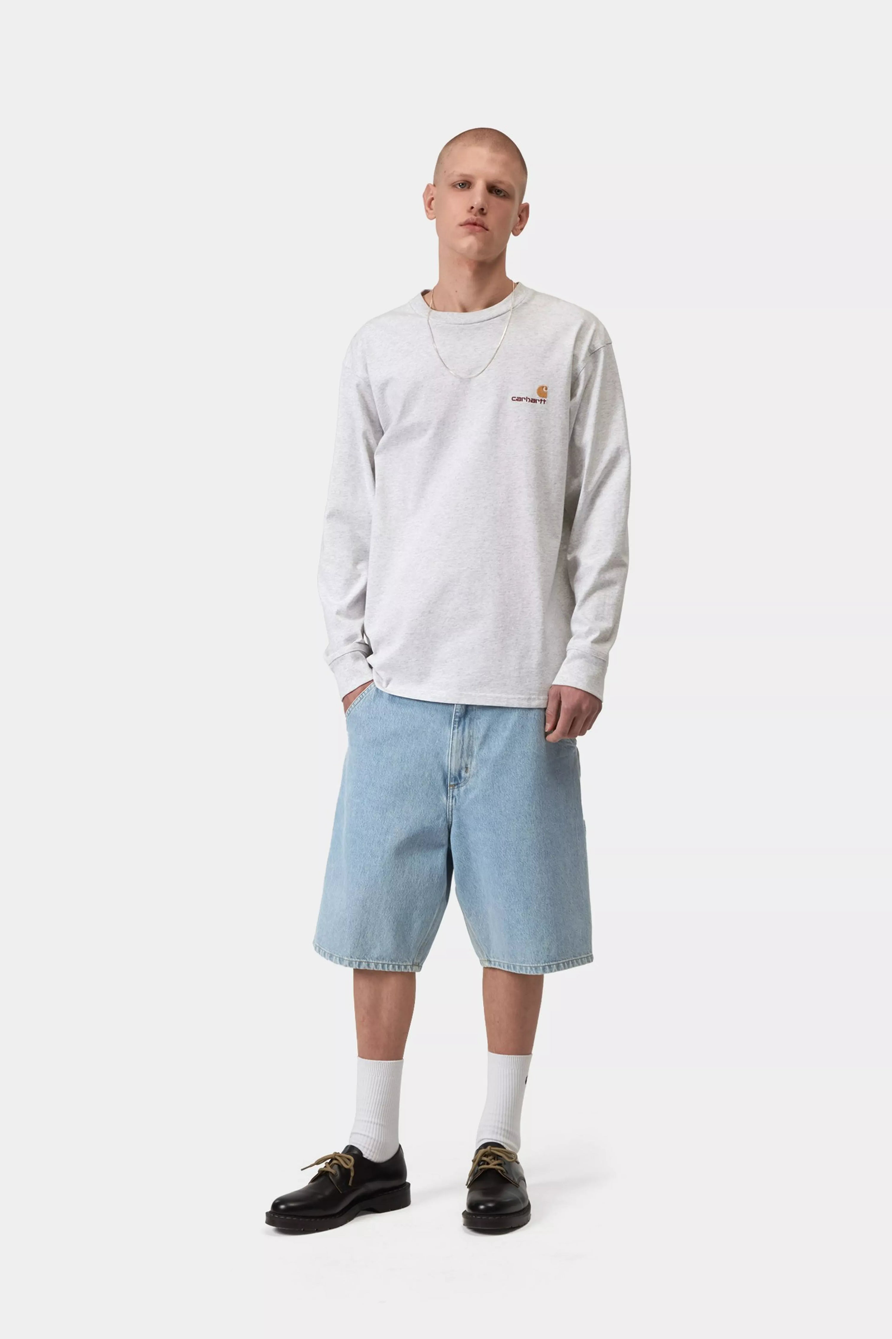 CARHARTT WIP Single Knee Short Blue Heavy stone bleached
