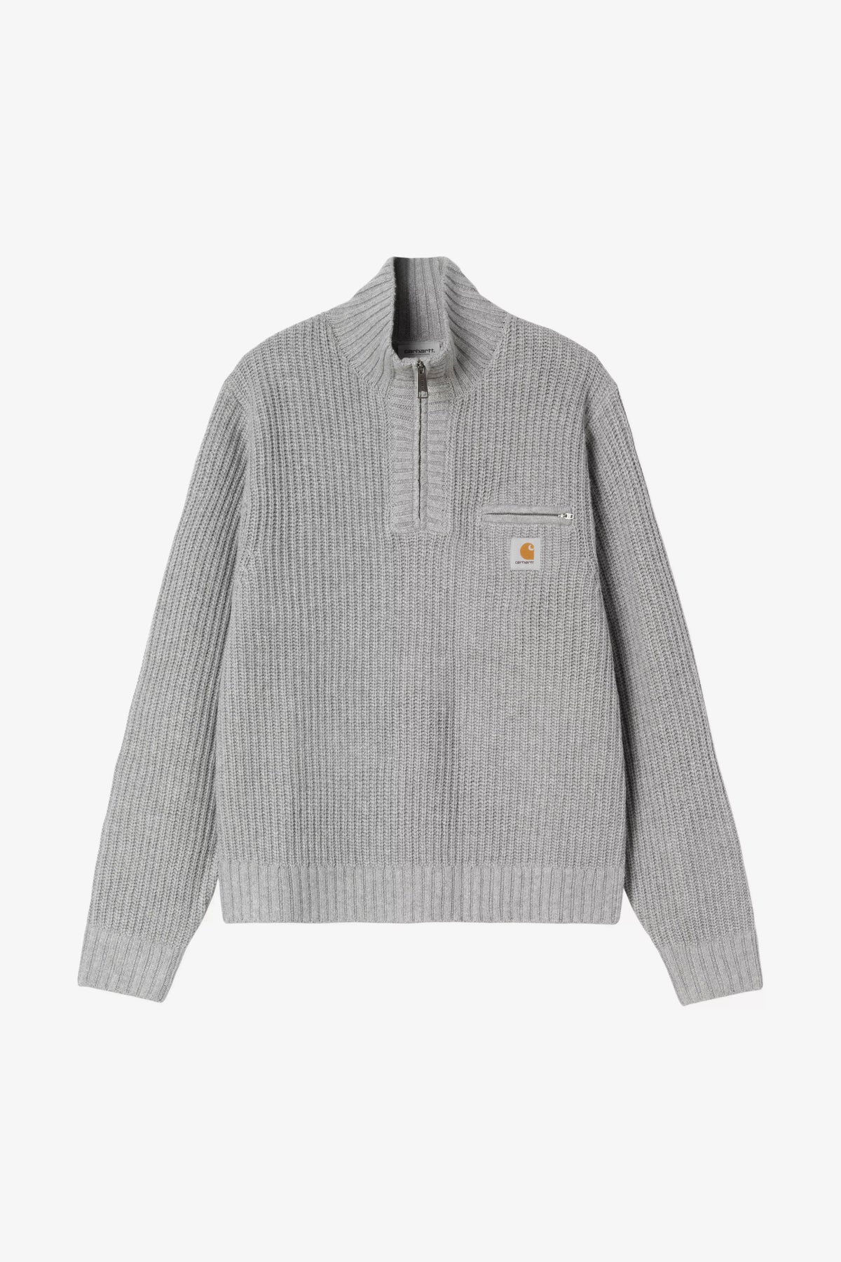CARHARTT WIP Detroit Half Zip Sweater Grey Heather