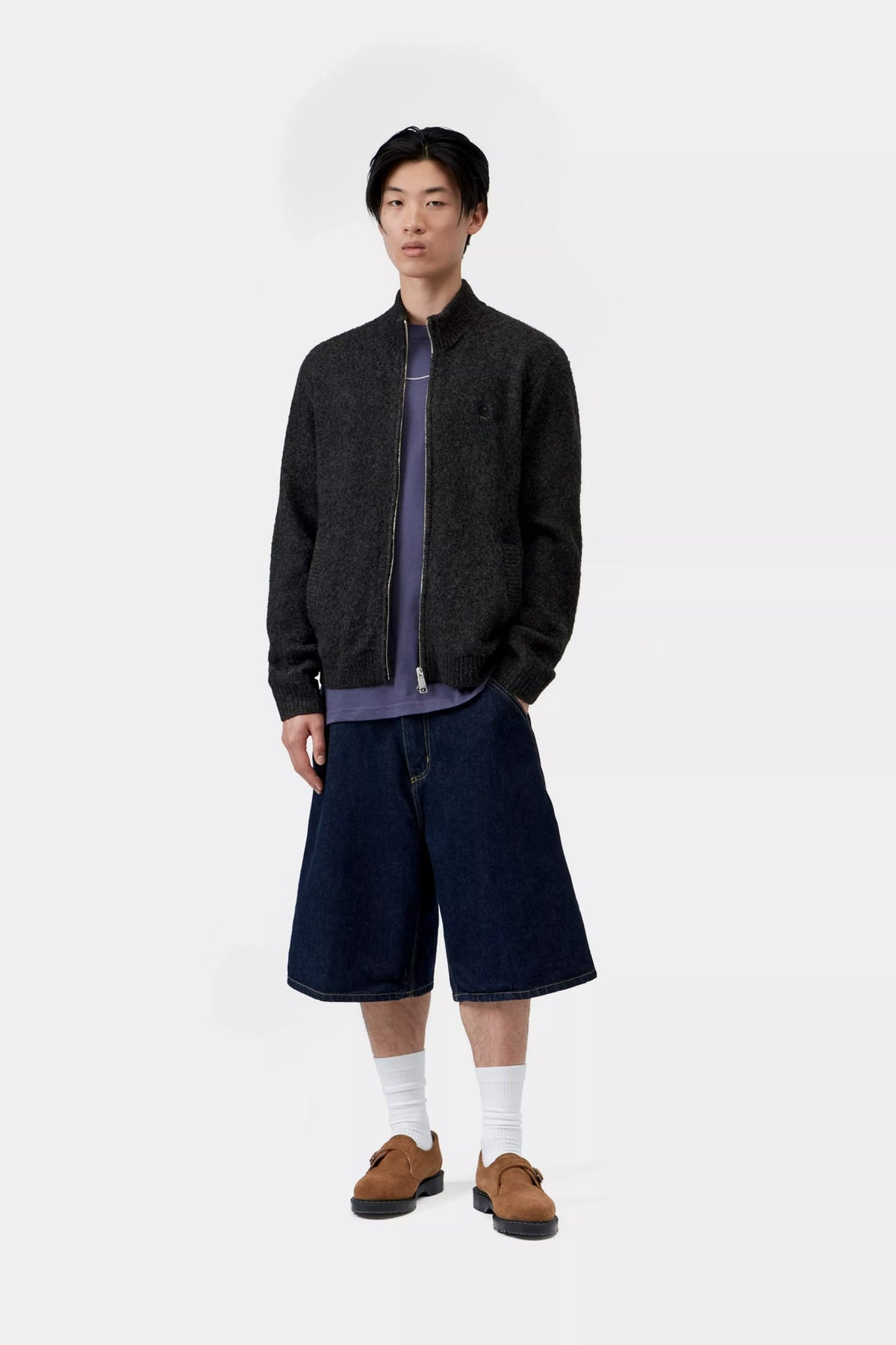 CARHARTT WIP Curtis Sweater Jacket Tangled Black