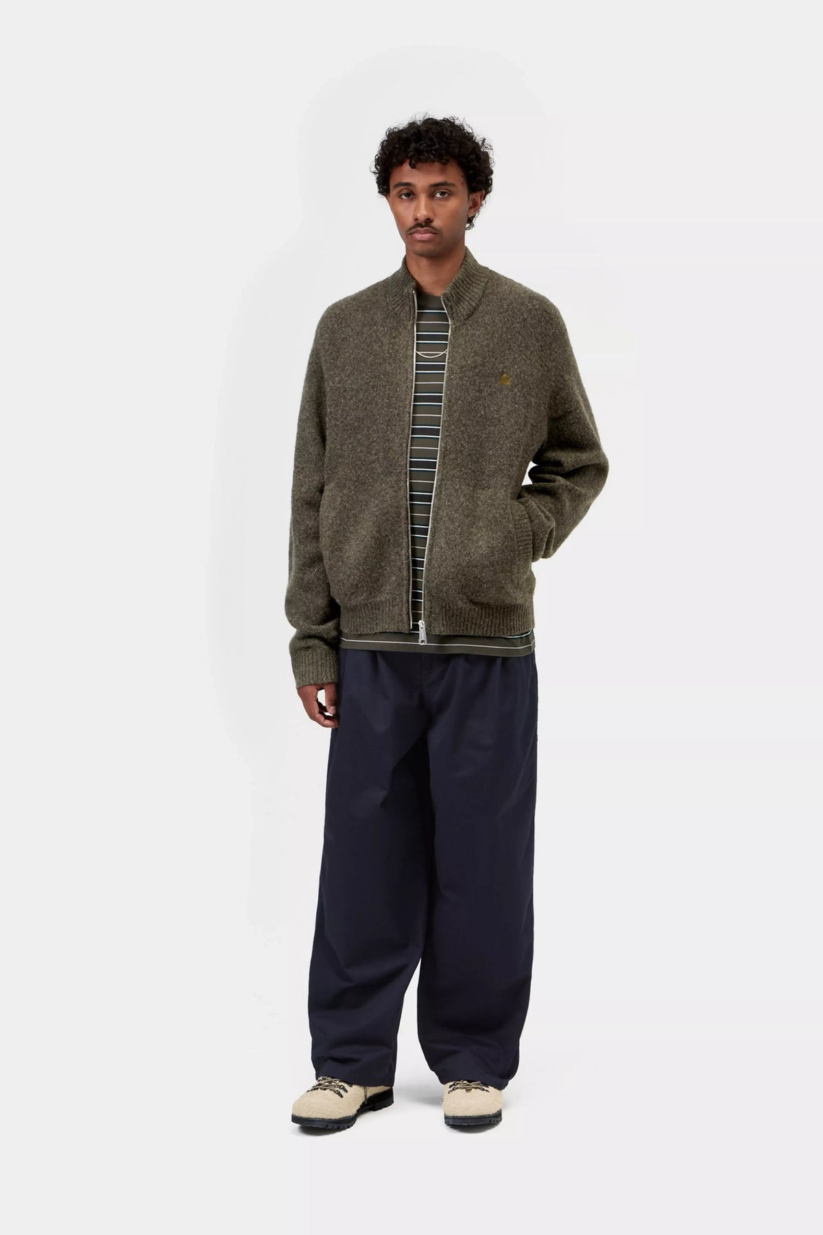 CARHARTT WIP Curtis Sweater Jacket Tangled Shungite