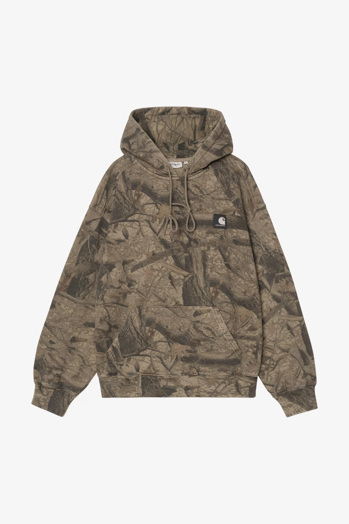 CARHARTT WIP Hooded Feather Tree Sweat Camo Feather Tree, Khaki / Shungite, Garment dyed