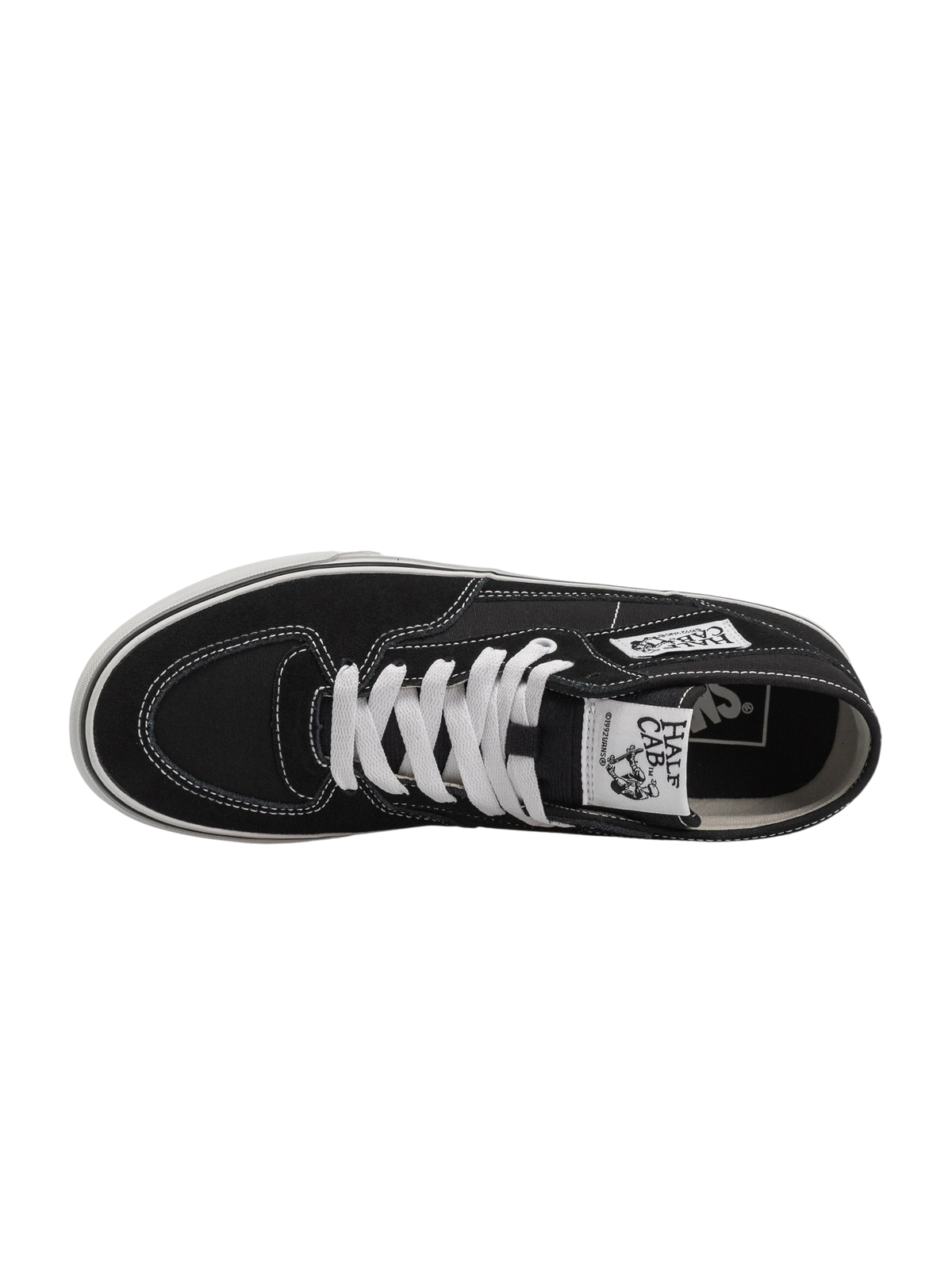 Sneakers Blaze Shop Vans Half Cab Decon in suede e canvas nero con lacci bianchi e suola waffle