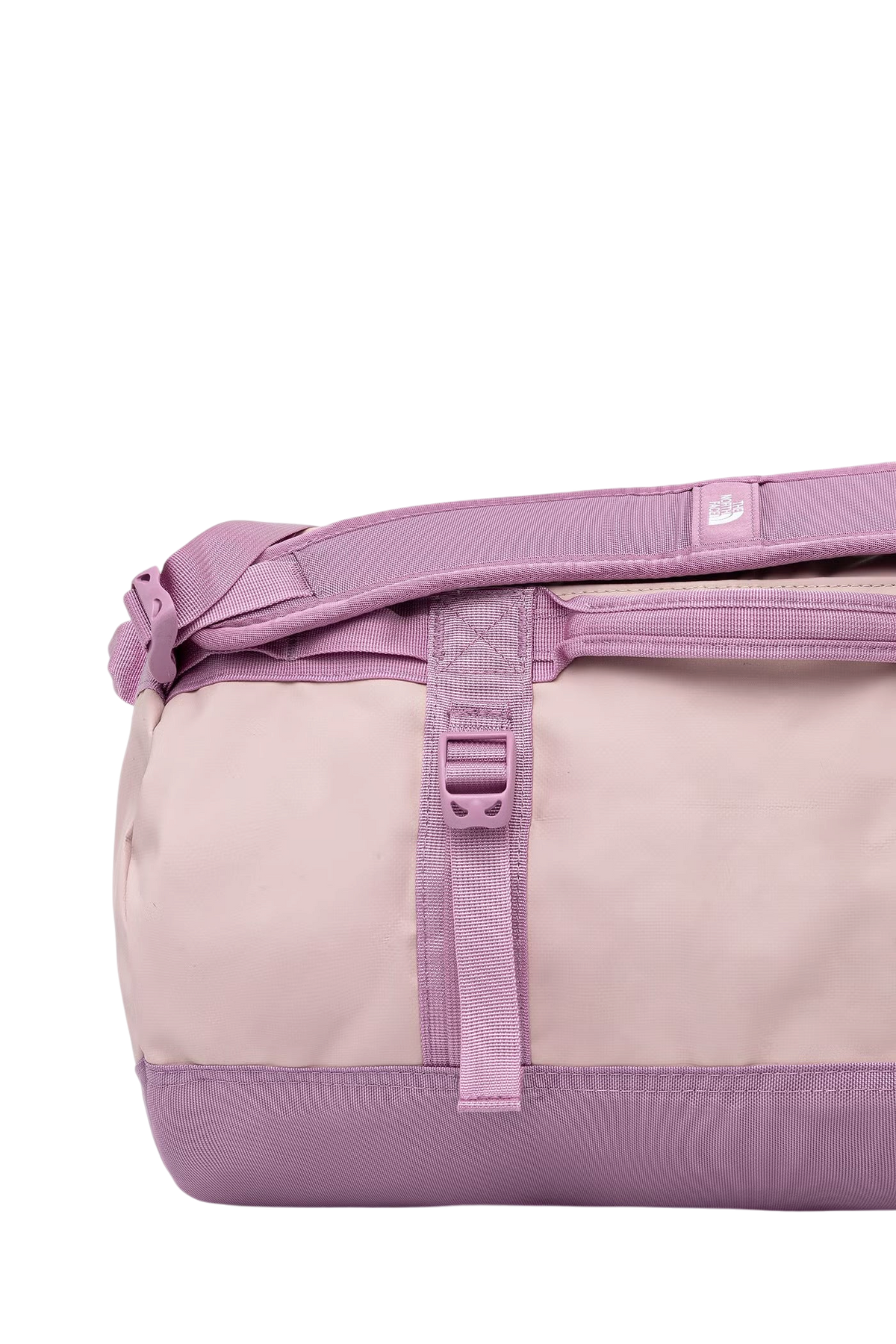 Borsone Blaze Shop The North Face Base Camp Duffel 50L in rosa metallizzato e lavanda con spallacci regolabili