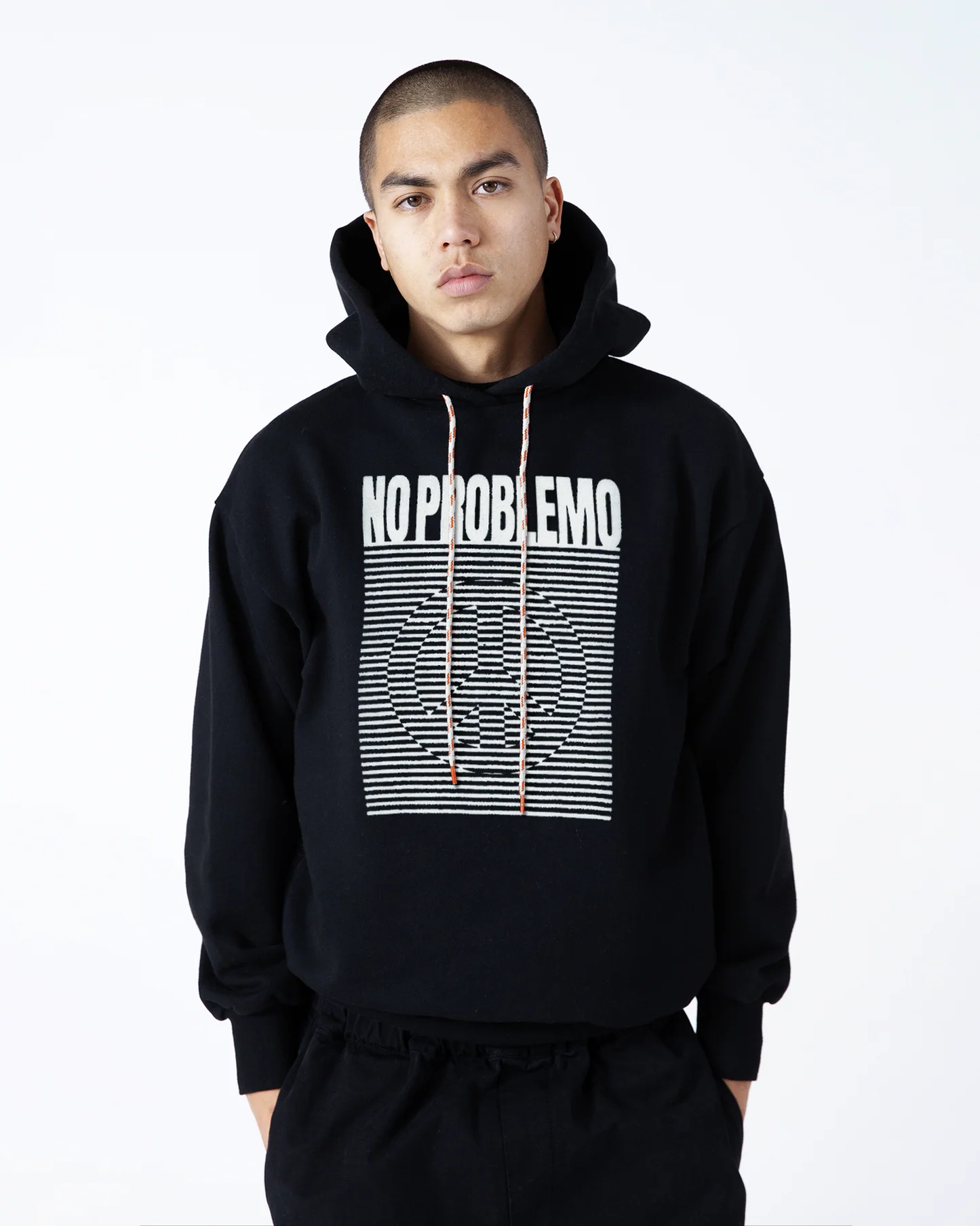 NO PROBLEMO Felpa con cappuccio CND Wave Black
