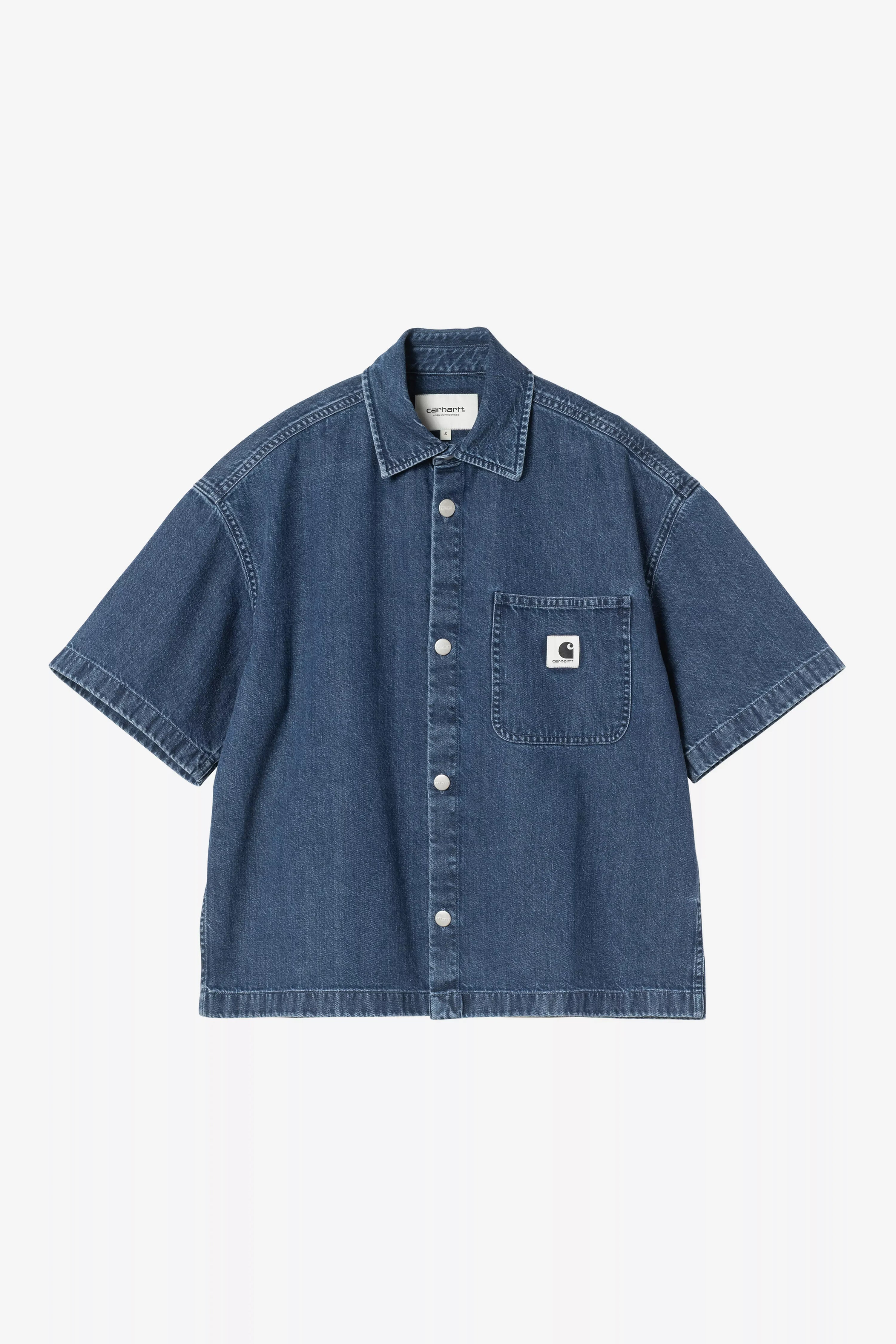 CARHARTT WIP W' S/S Lovilia Shirt Blue Stone washed