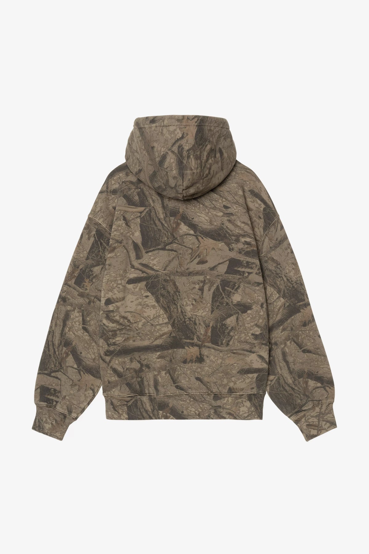 CARHARTT WIP Hooded Feather Tree Sweat Camo Feather Tree, Khaki / Shungite, Garment dyed
