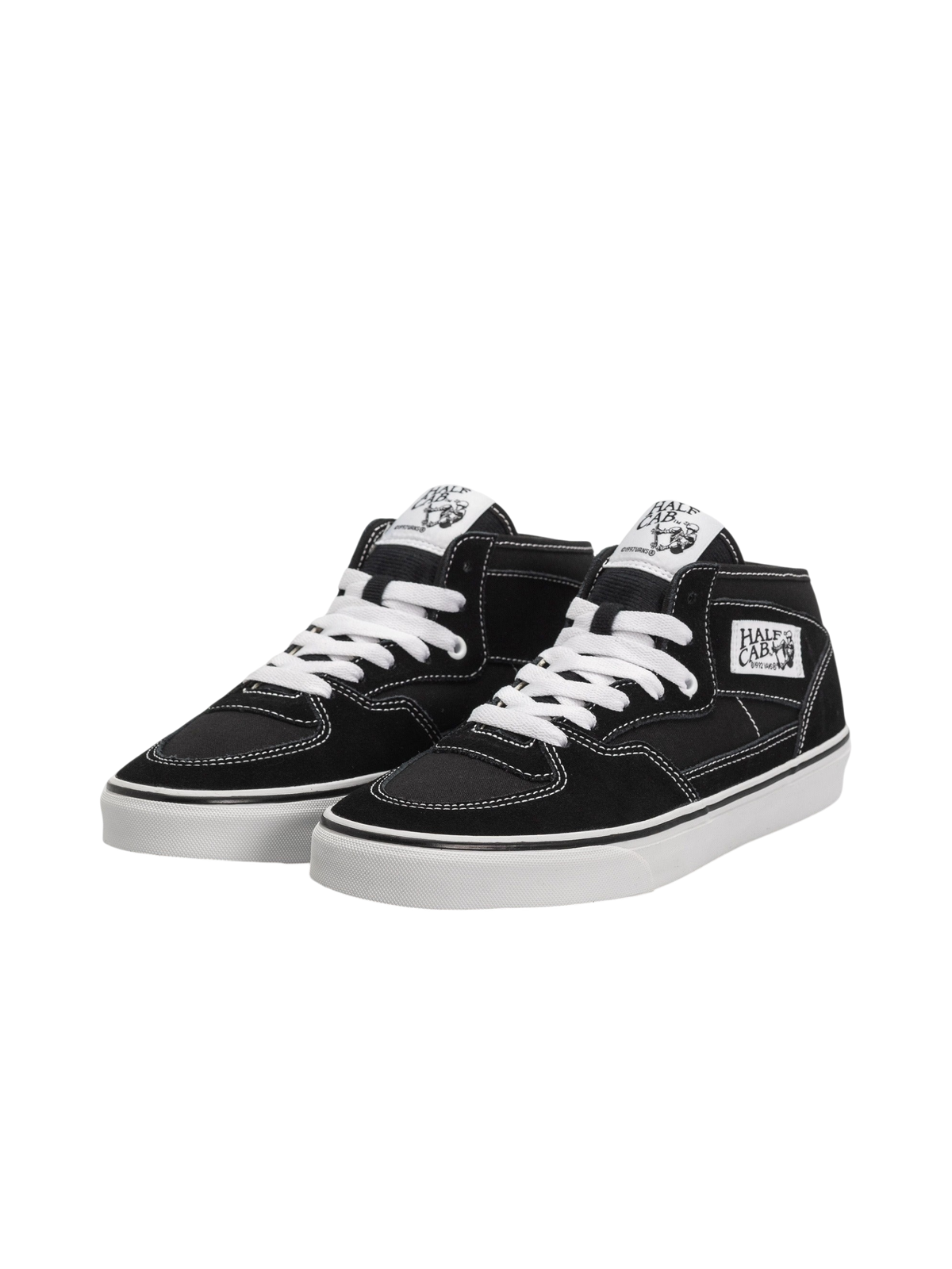 Sneakers Blaze Shop Vans Half Cab Decon in canvas e suede nero con lacci bianchi e suola vulcanizzata