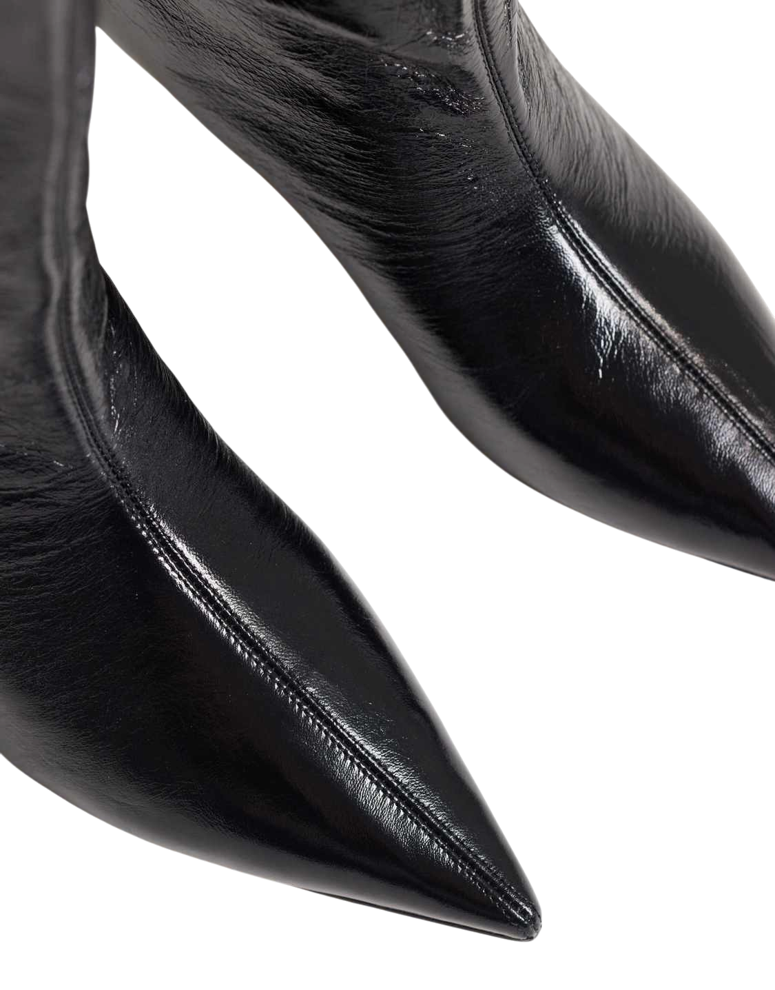 Stivaletti Blaze Shop Steve Madden Lytton in pelle nera con finitura increspata e punta affusolata