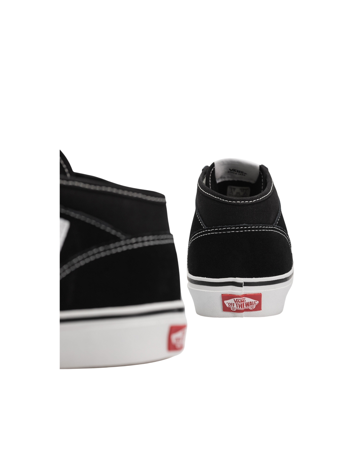 Sneakers Blaze Shop Vans Half Cab Decon nere in suede e canvas con suola bianca e logo rosso sul tallone