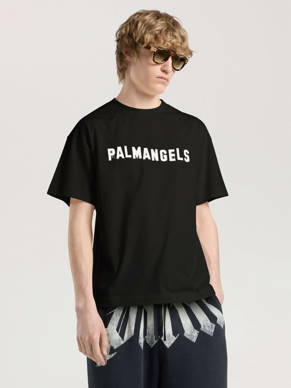 PALM ANGELS Palm Hills Regular T-Shirt BLACK - OFF WHITE