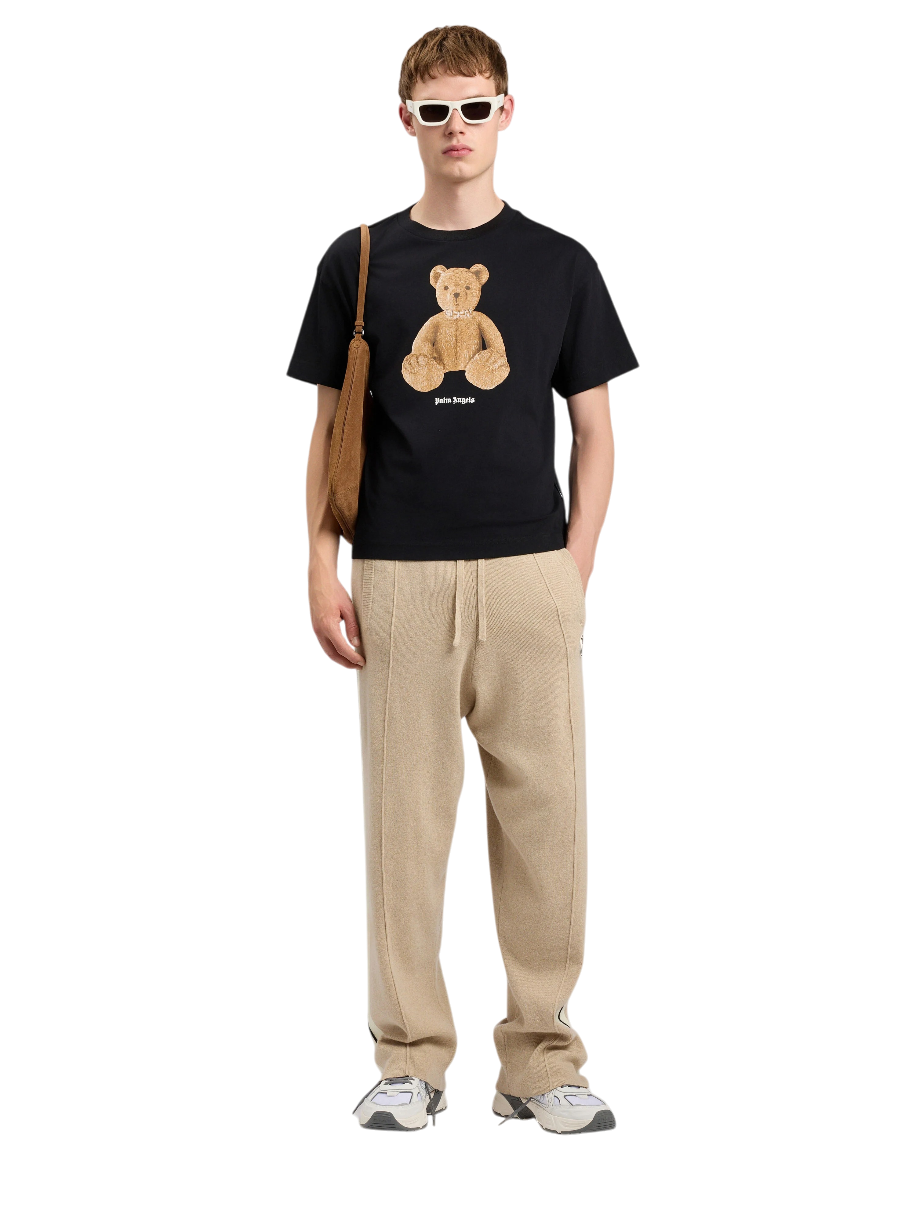 PALM ANGELS Bear T-Shirt Black Brown